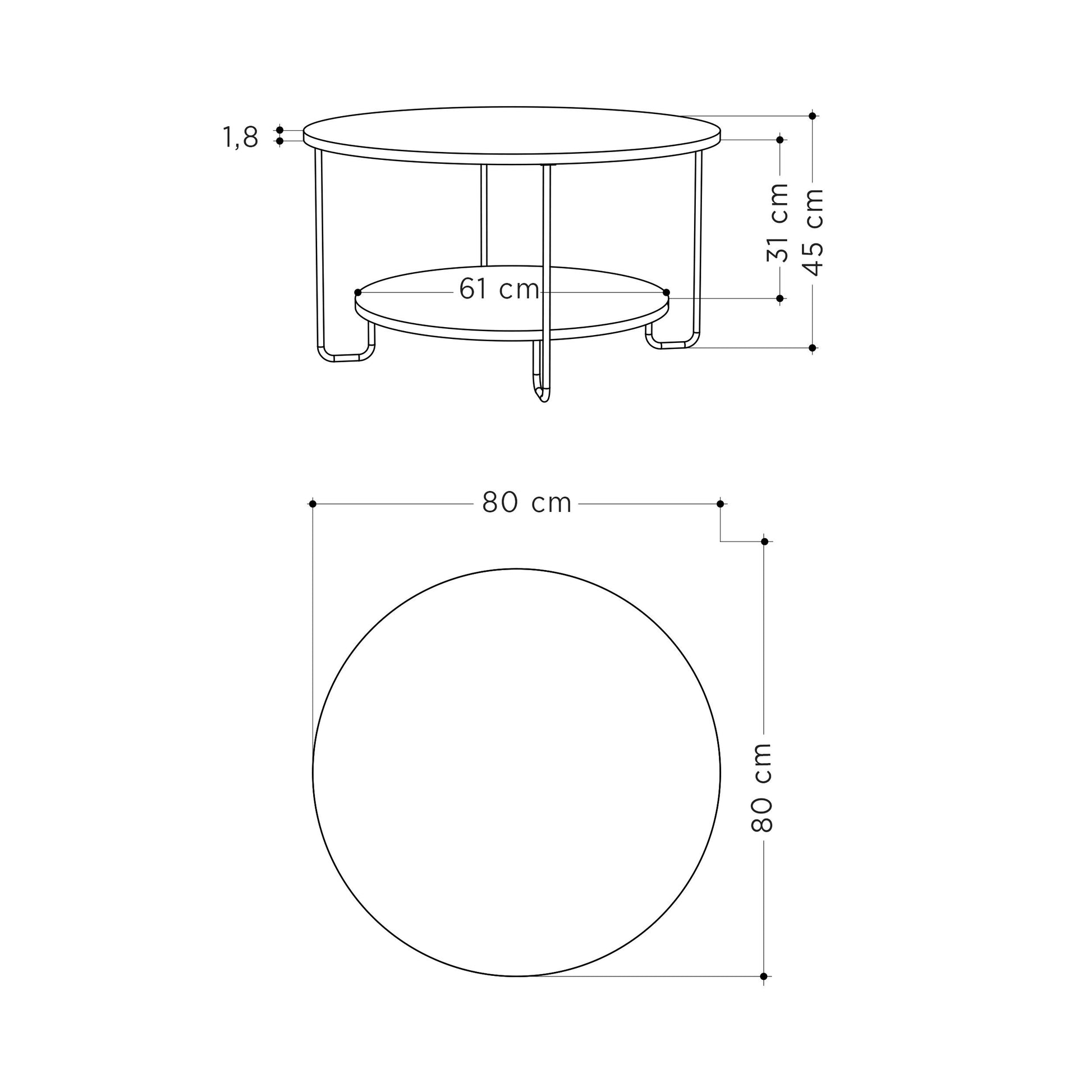 Corro Round Coffee Table - Dark Coffee - 3