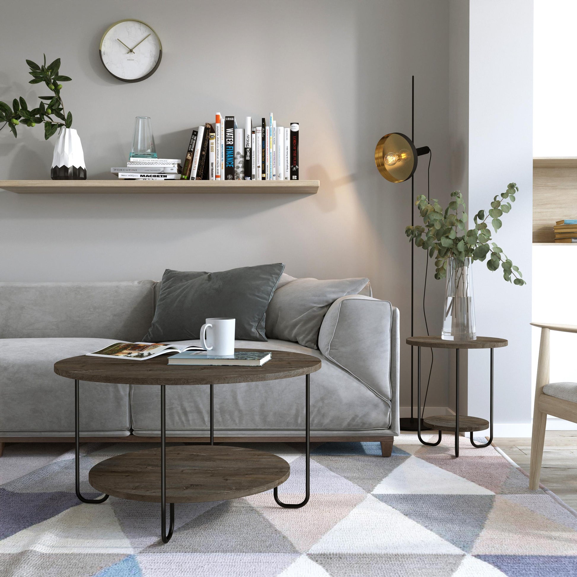 Corro Round Coffee Table - Dark Coffee