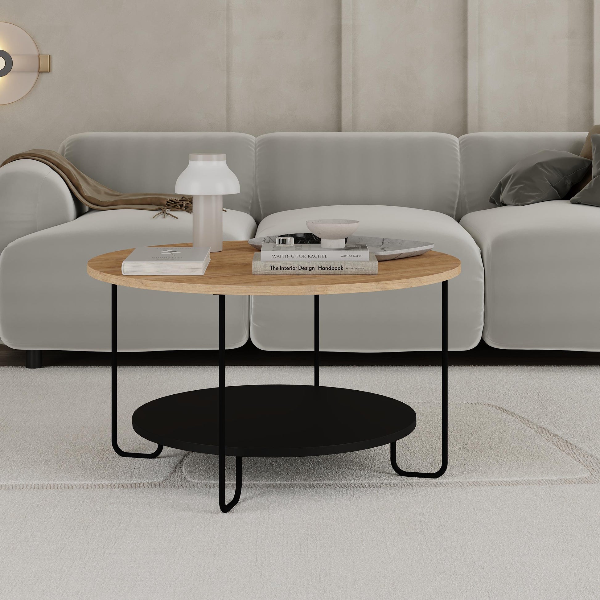 Corro Round Coffee Table - Oak Black - 6