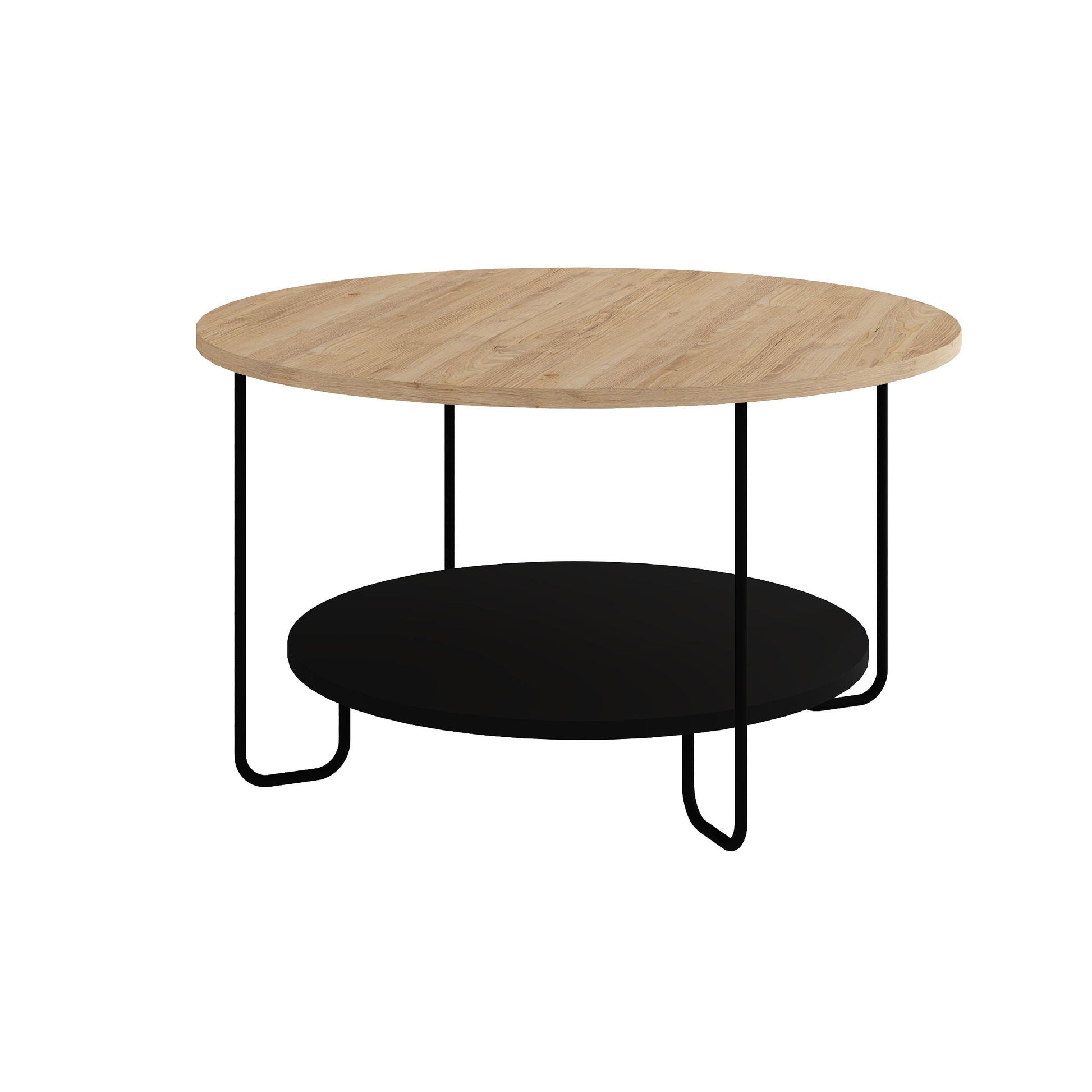 Corro Round Coffee Table - Oak Black - 2