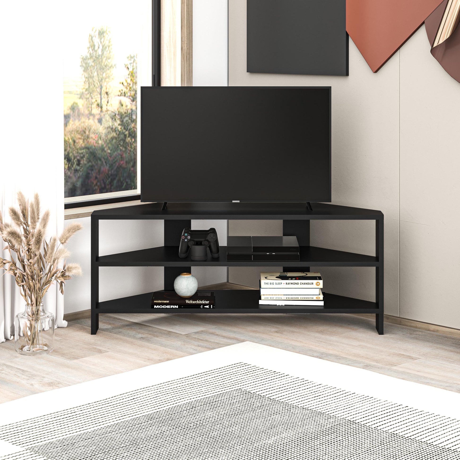 Thales TV Unit - Black Wood