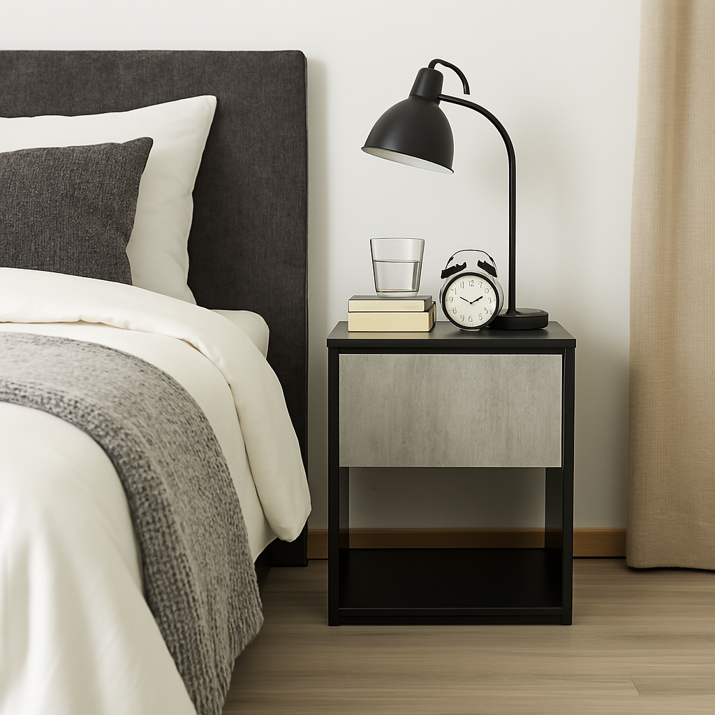 Neil Nightstand - Grey Black