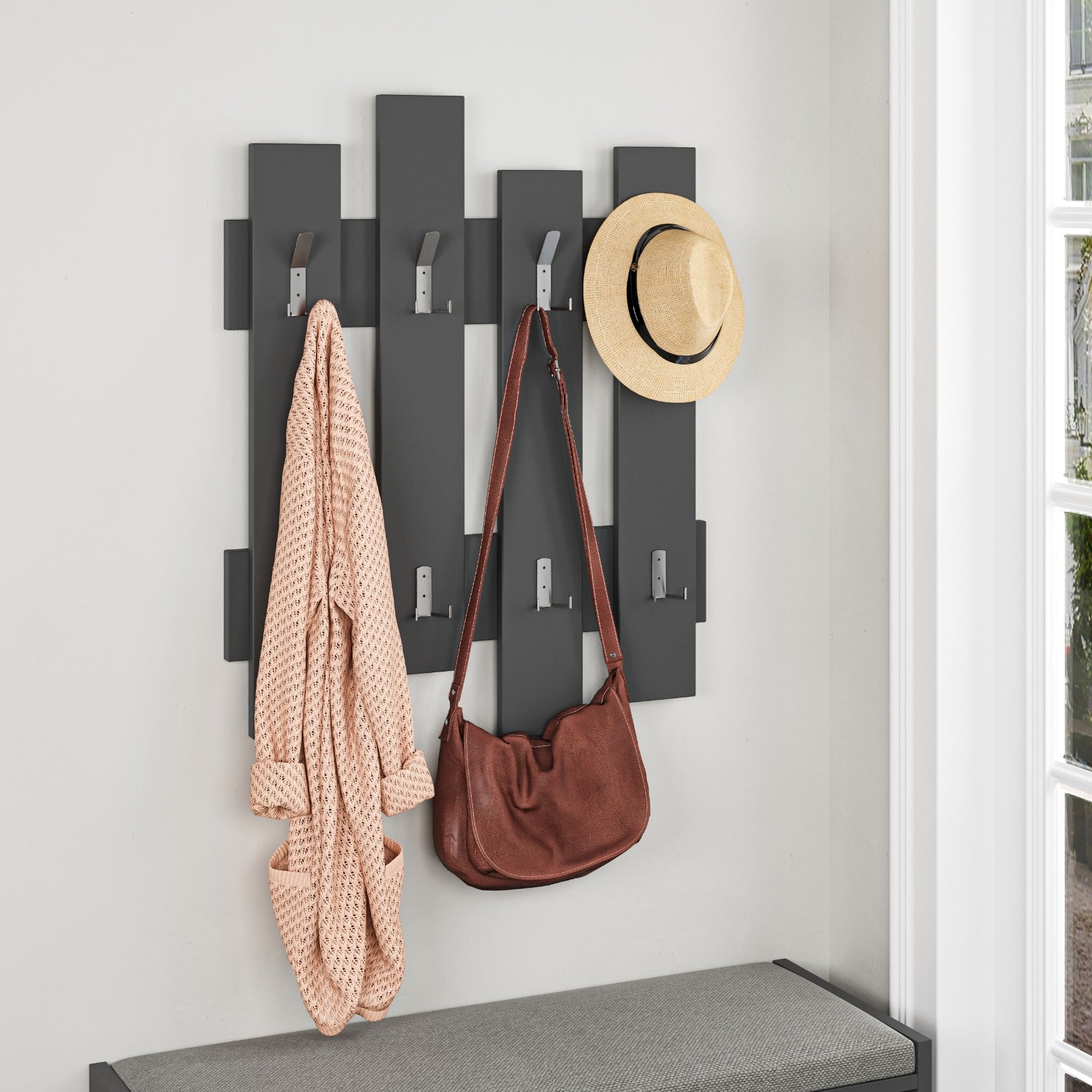 Wave Coat and Hat Rack - Anthracide