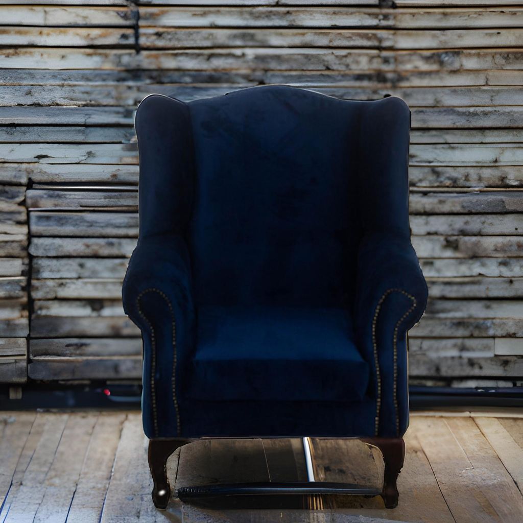 Wingchair - Blue Velvet - 1