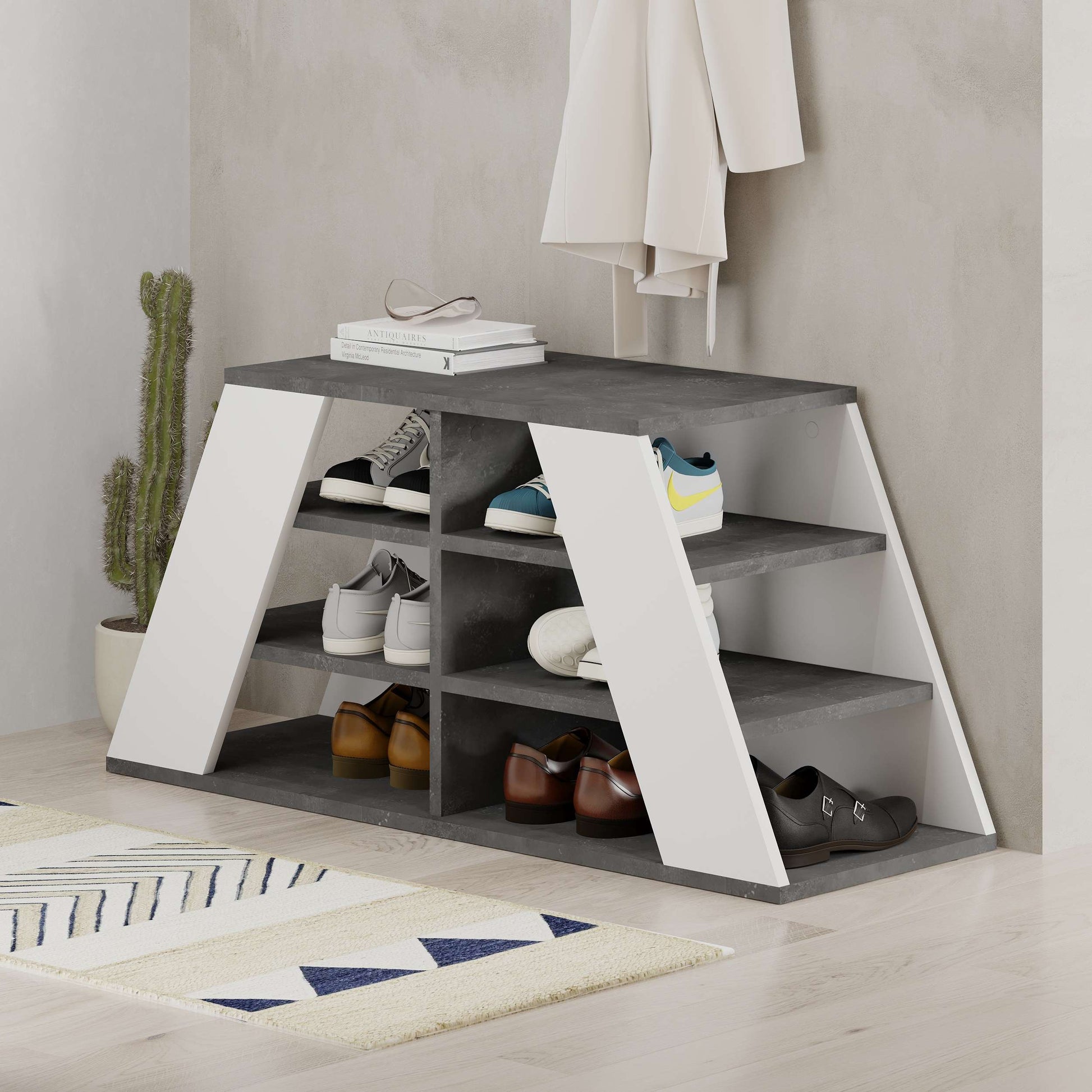 Pyramid Shoe Rack - Retro Grey