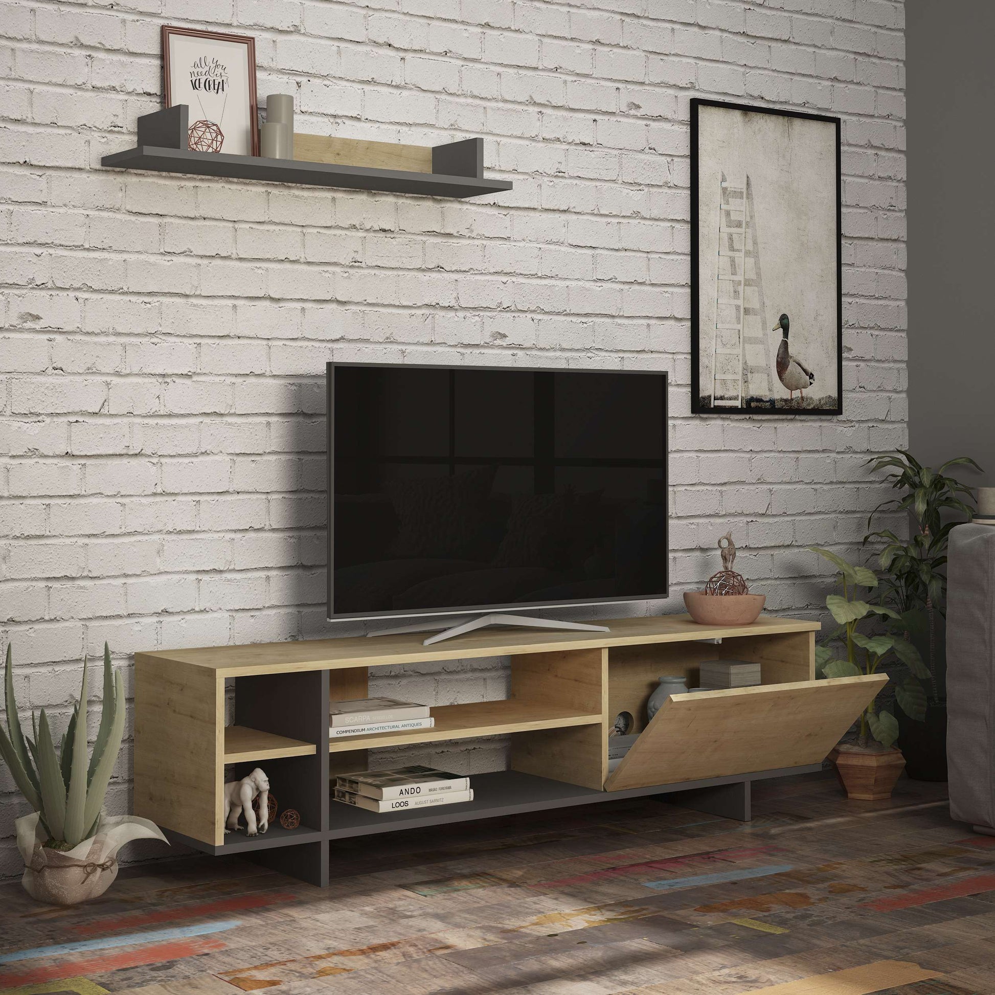 Stockton TV Unit - Oak