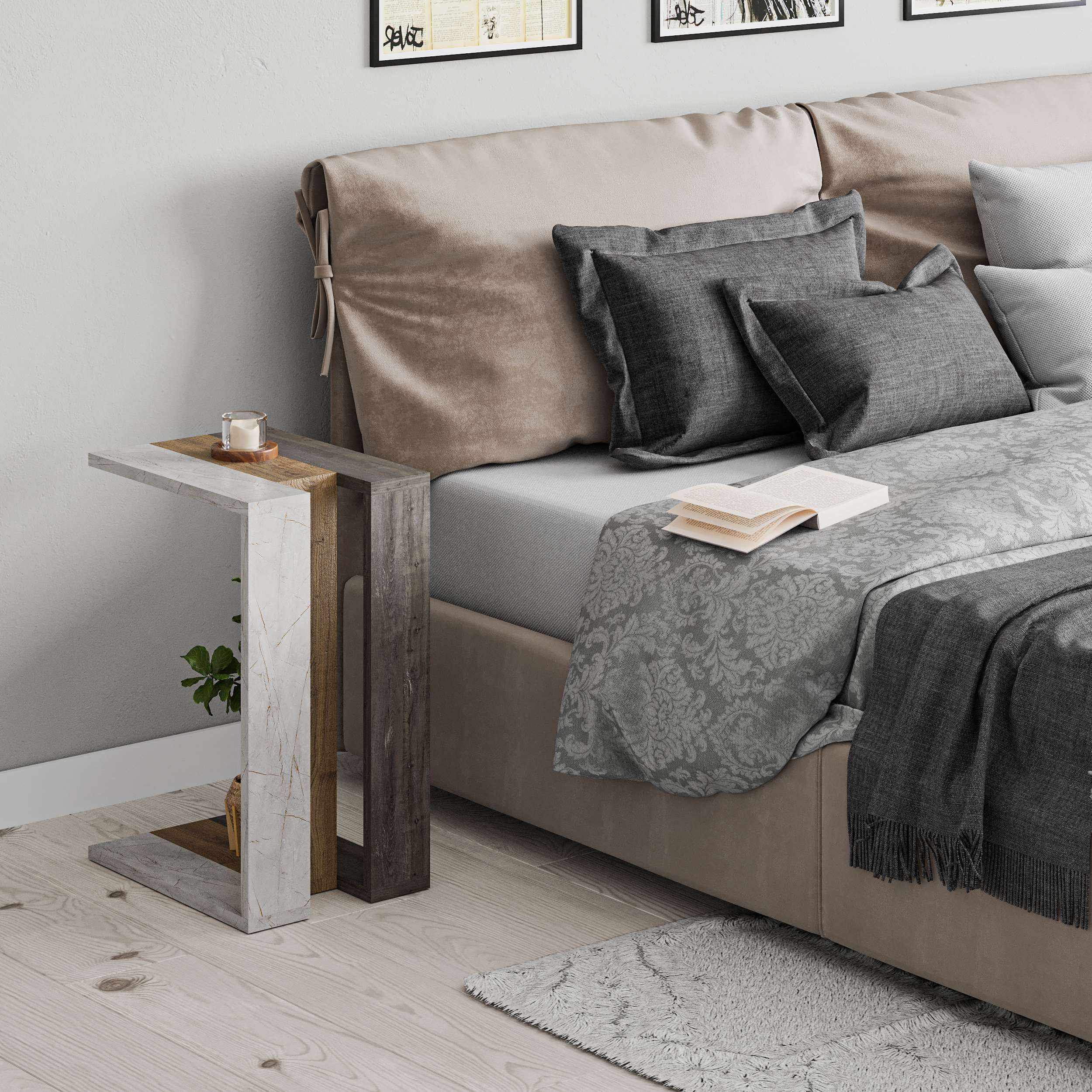 Muju Side Table - Dark Coffee Walnut - 5