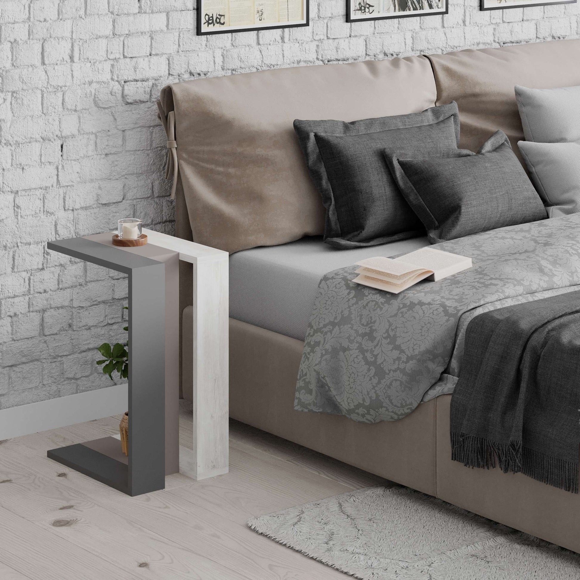 Muju Side Table - Anthracide Mocha White - 2