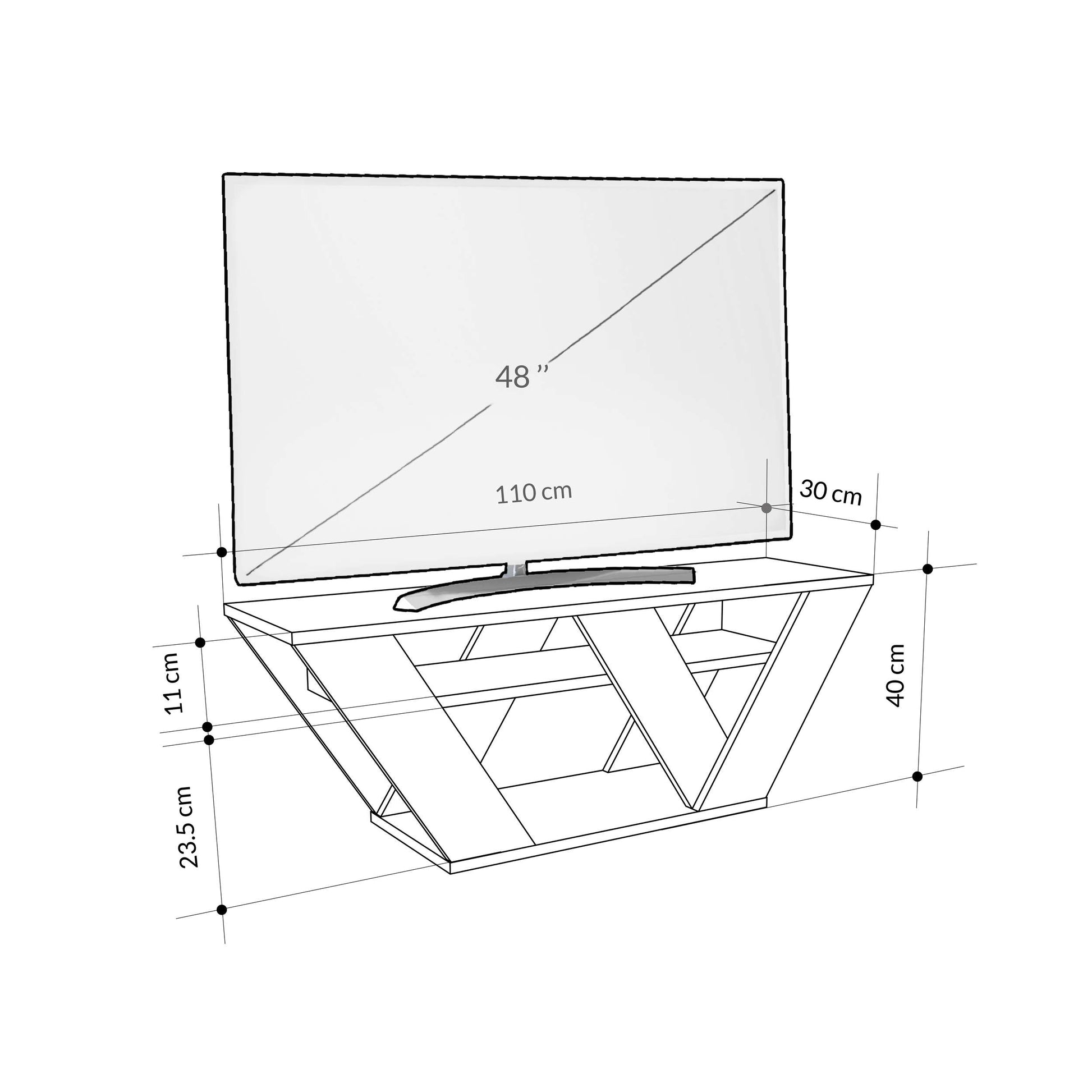 Pipralla TV Stand - Oak - 6