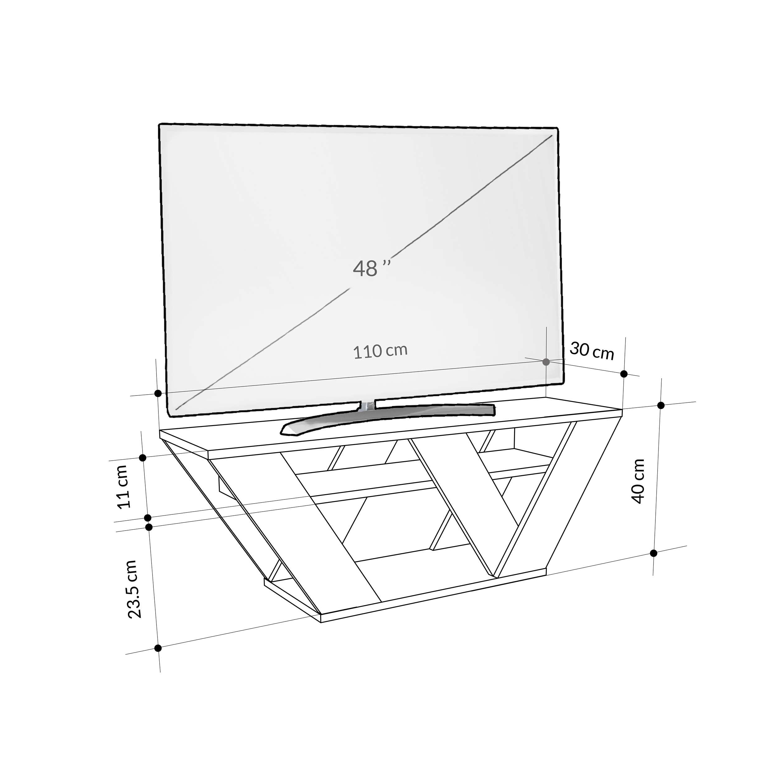 Pipralla TV Stand - Oak - 6