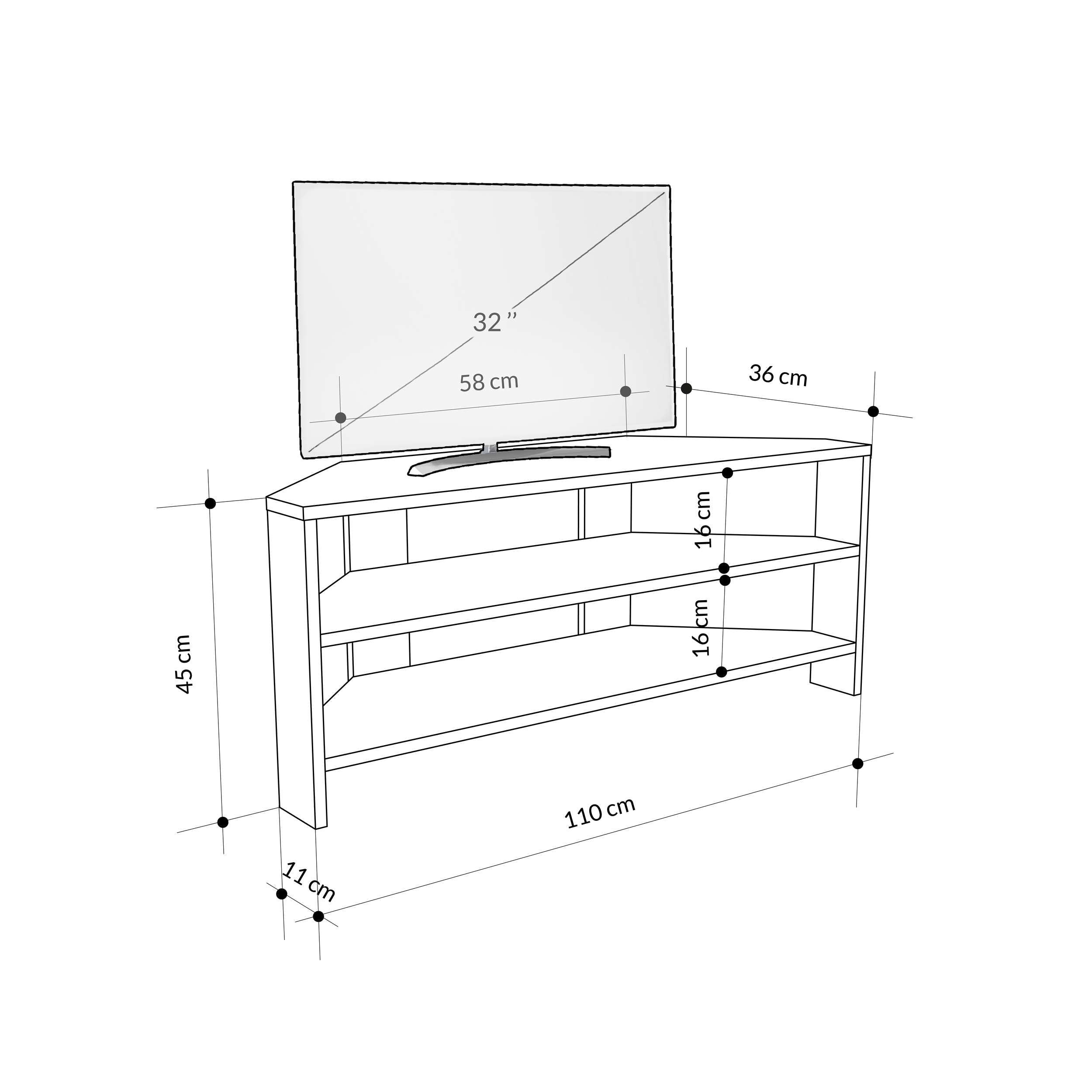 Thales TV Unit - Dark Coffee - 7