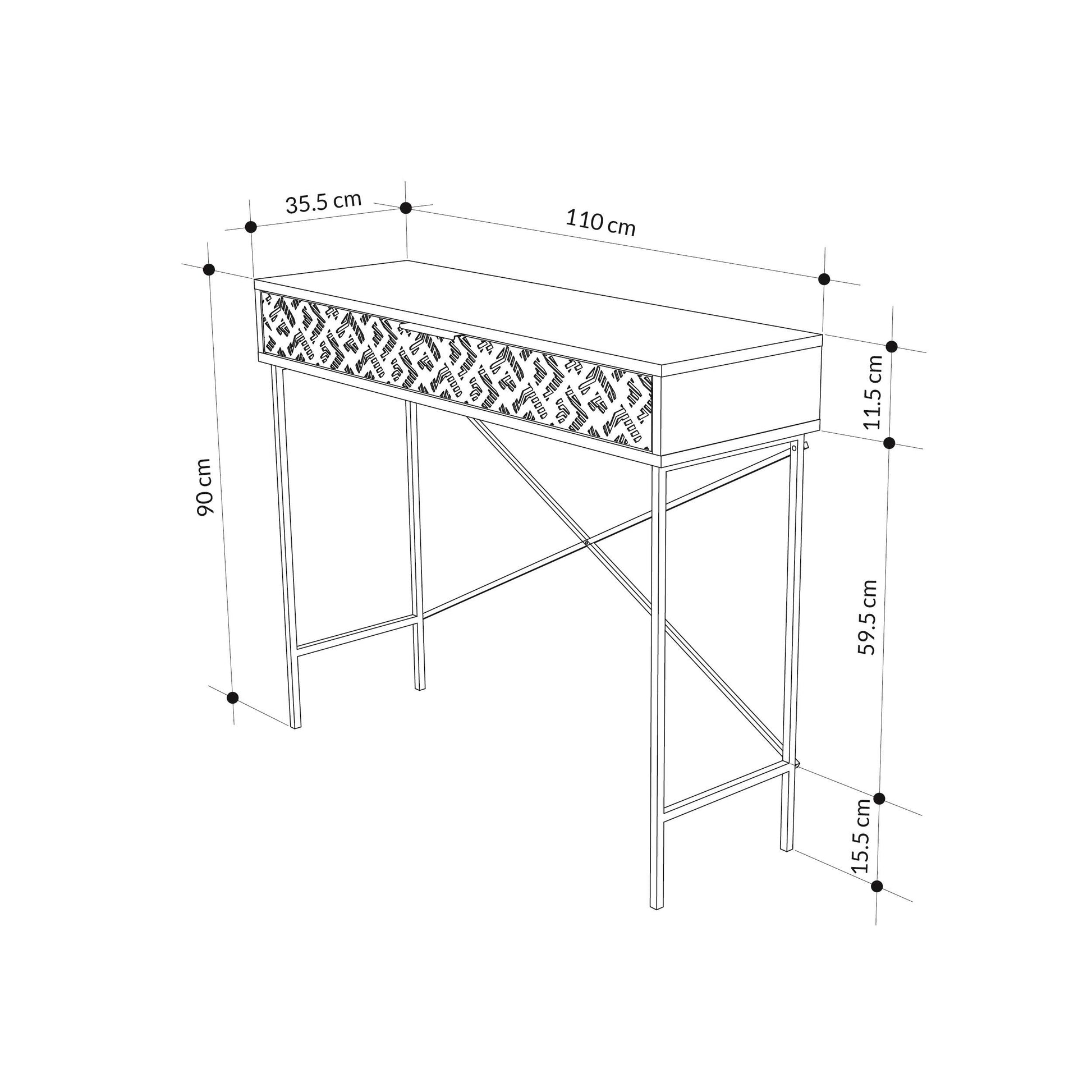 Heaton Console Side Table - White - 5