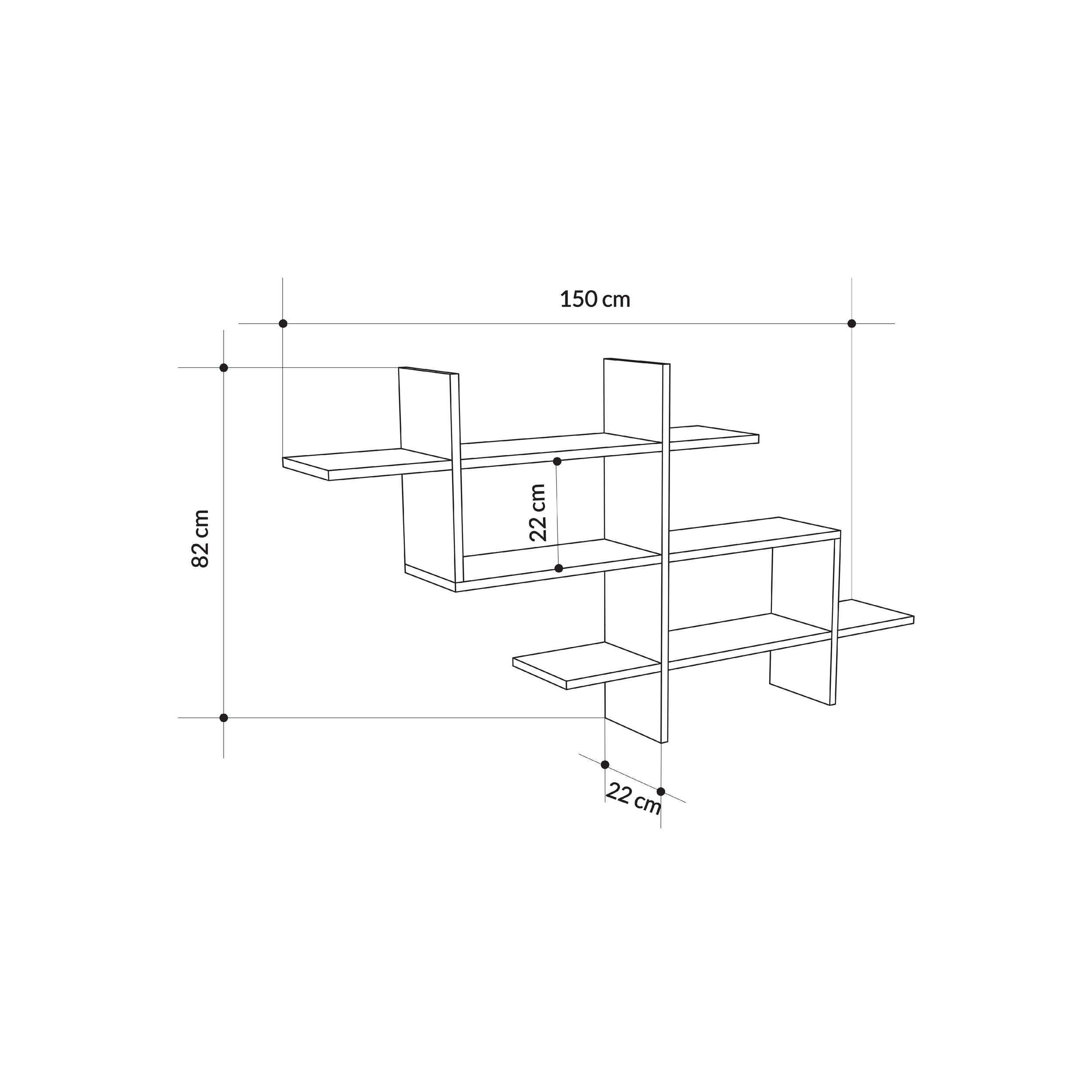 Halic Floating Wall Shelf - Dark Coffee - 4