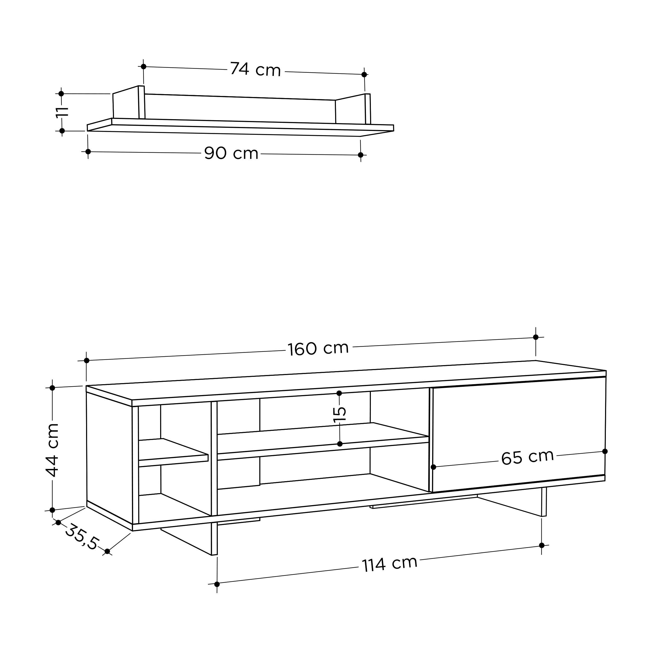 Stockton TV Unit - Oak - 7