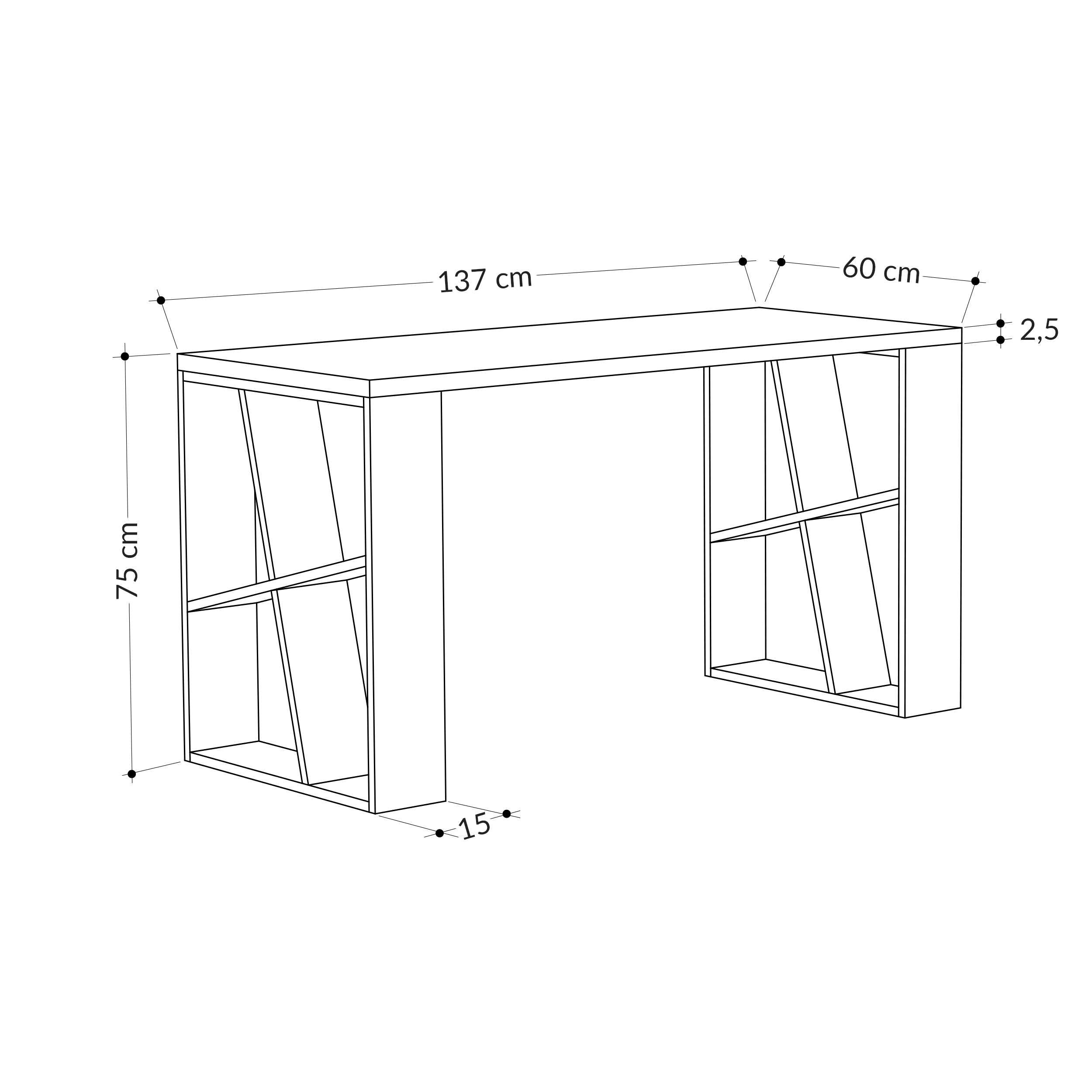 Honey Office Desk - Oak - 5
