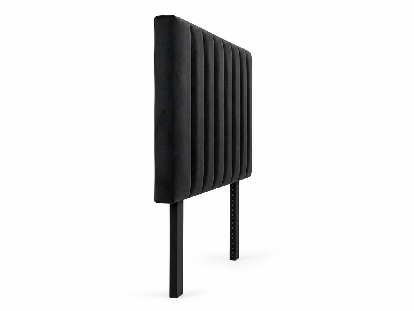 Victoria Headboard - Black Velvet - Side view