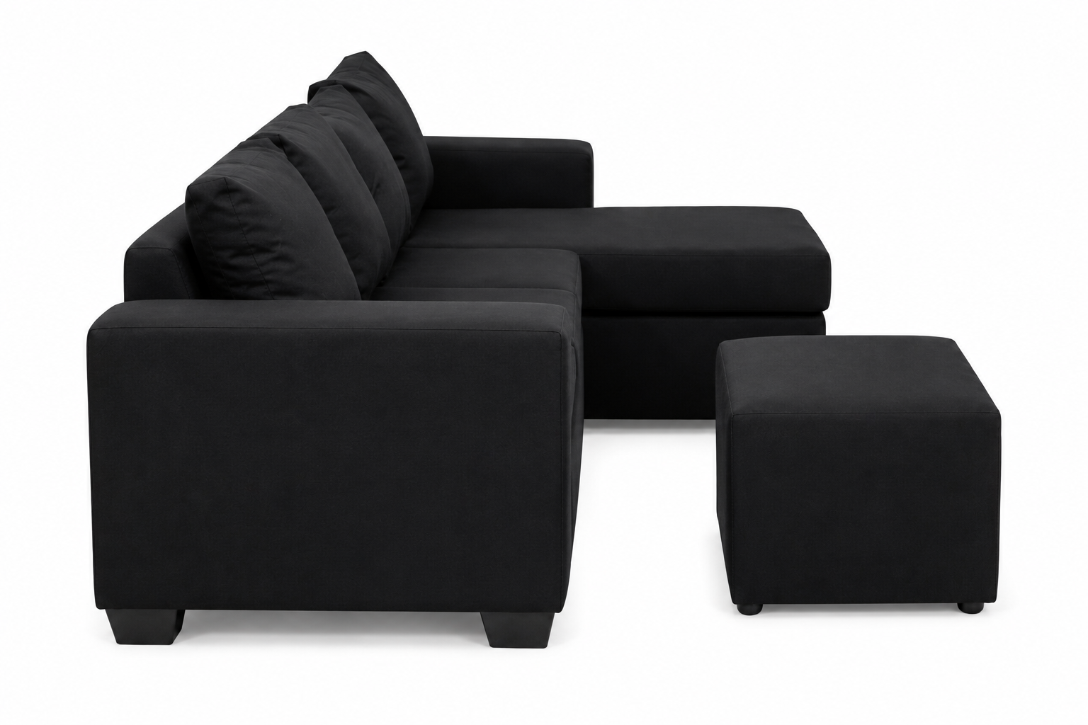 Jojo 4 Seater Sofa - Black - Side view