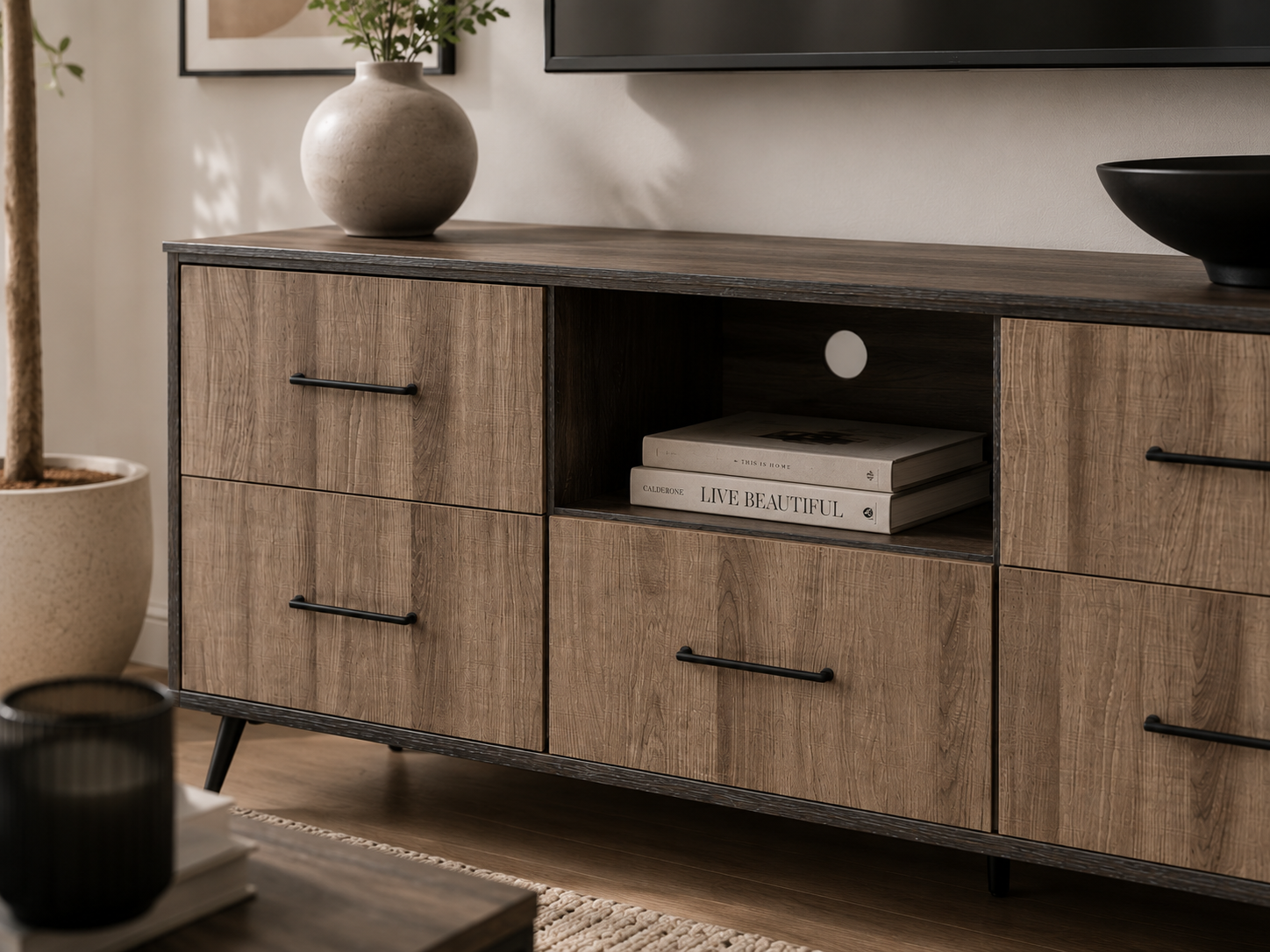 Perth TV Stand - Lifestyle close up