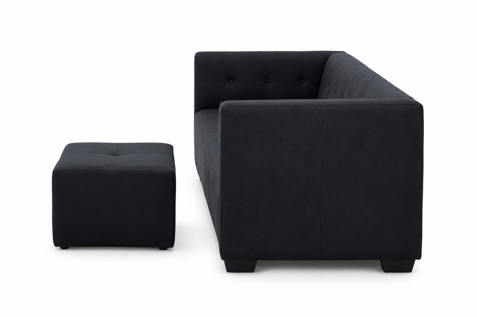 George 3 Seater Sofa - Black - Side view