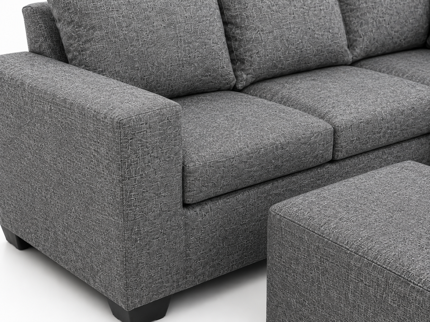 Jenny Corner Sofa - Charcoal - Close up