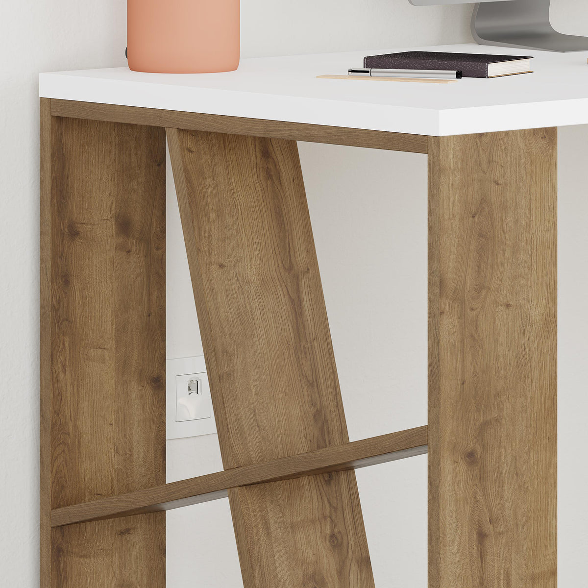 Honey Office Desk - Walnut - 4