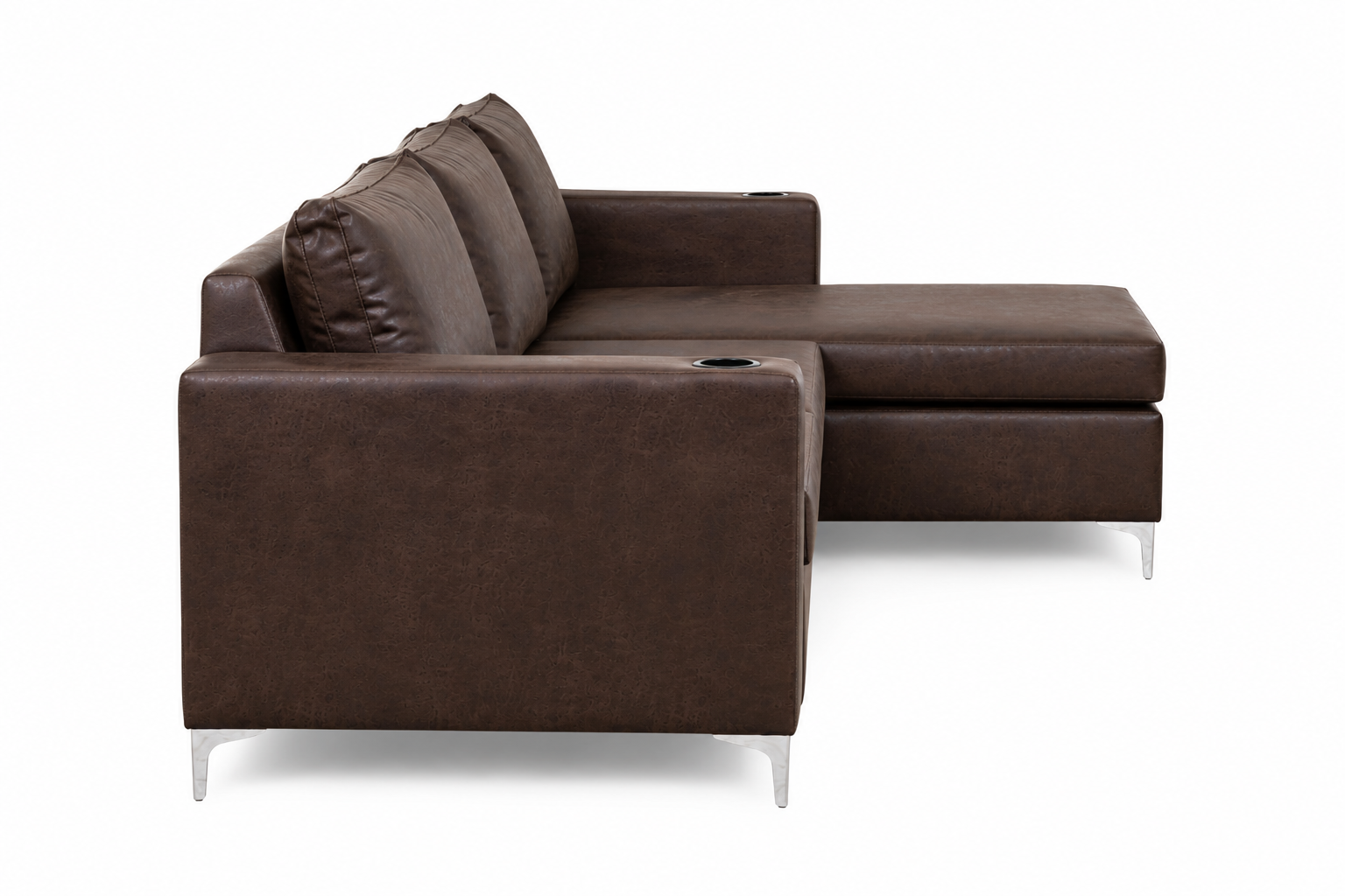Charlie Corner Couch - Buffalo Brown - Side view