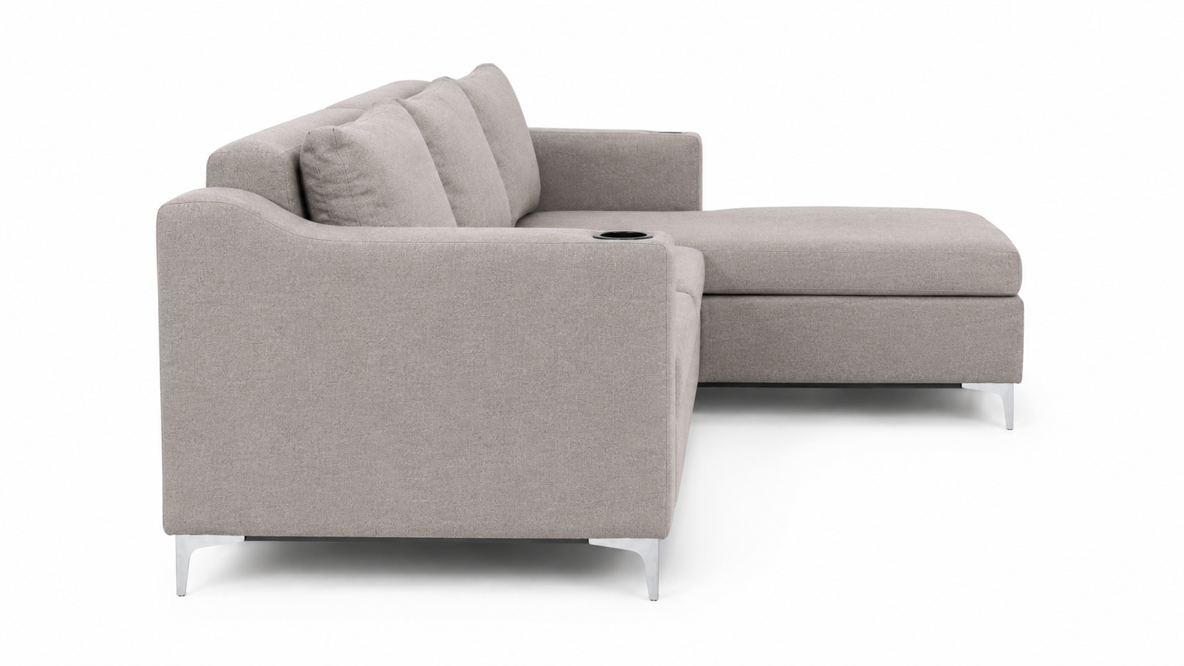 Charlie Corner Couch - Grey - Side view