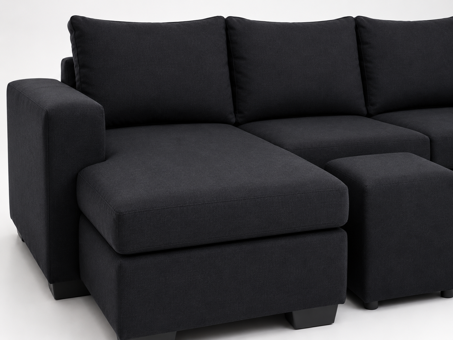 Andre 3 Seater Sofa - Black - Close up