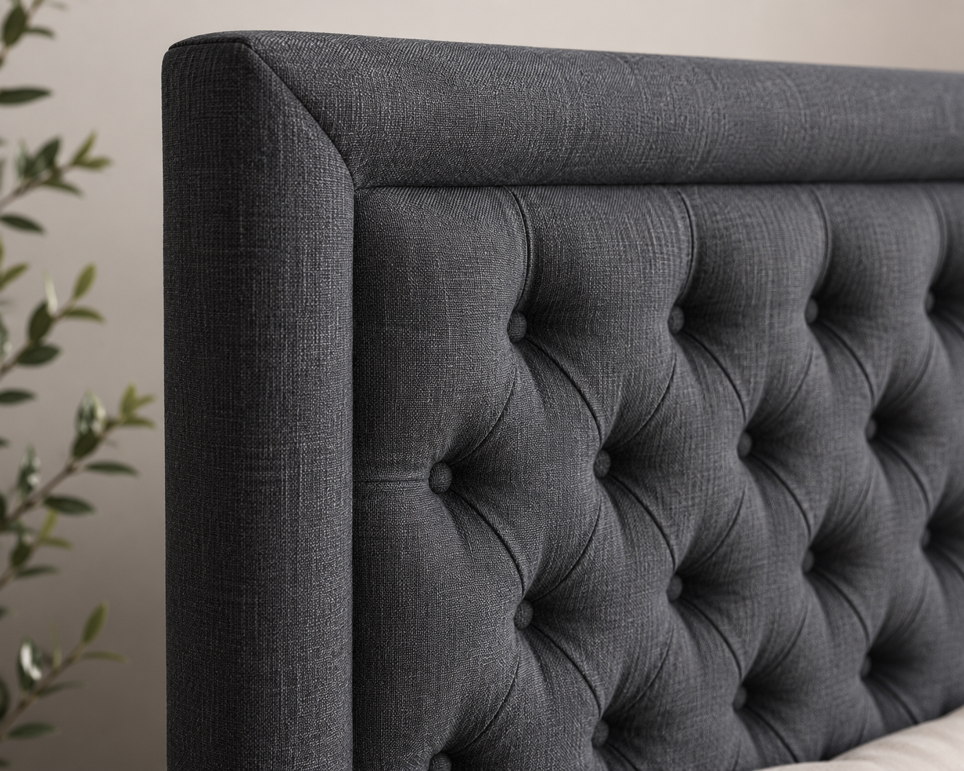Nadine Headboard - Charcoal - Close up