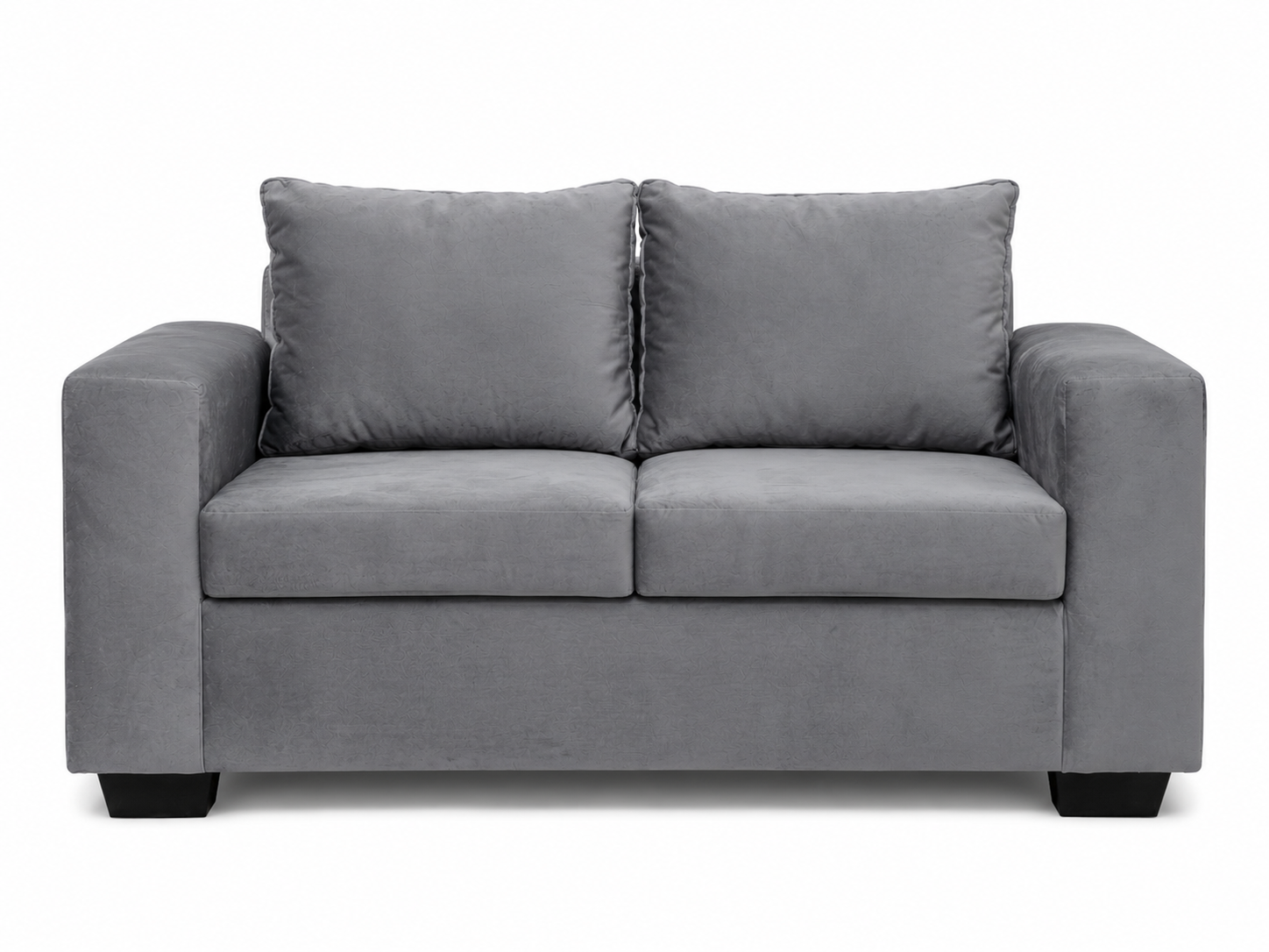 Dimension 2 Seater Sofa - Grey Velvet - Front view