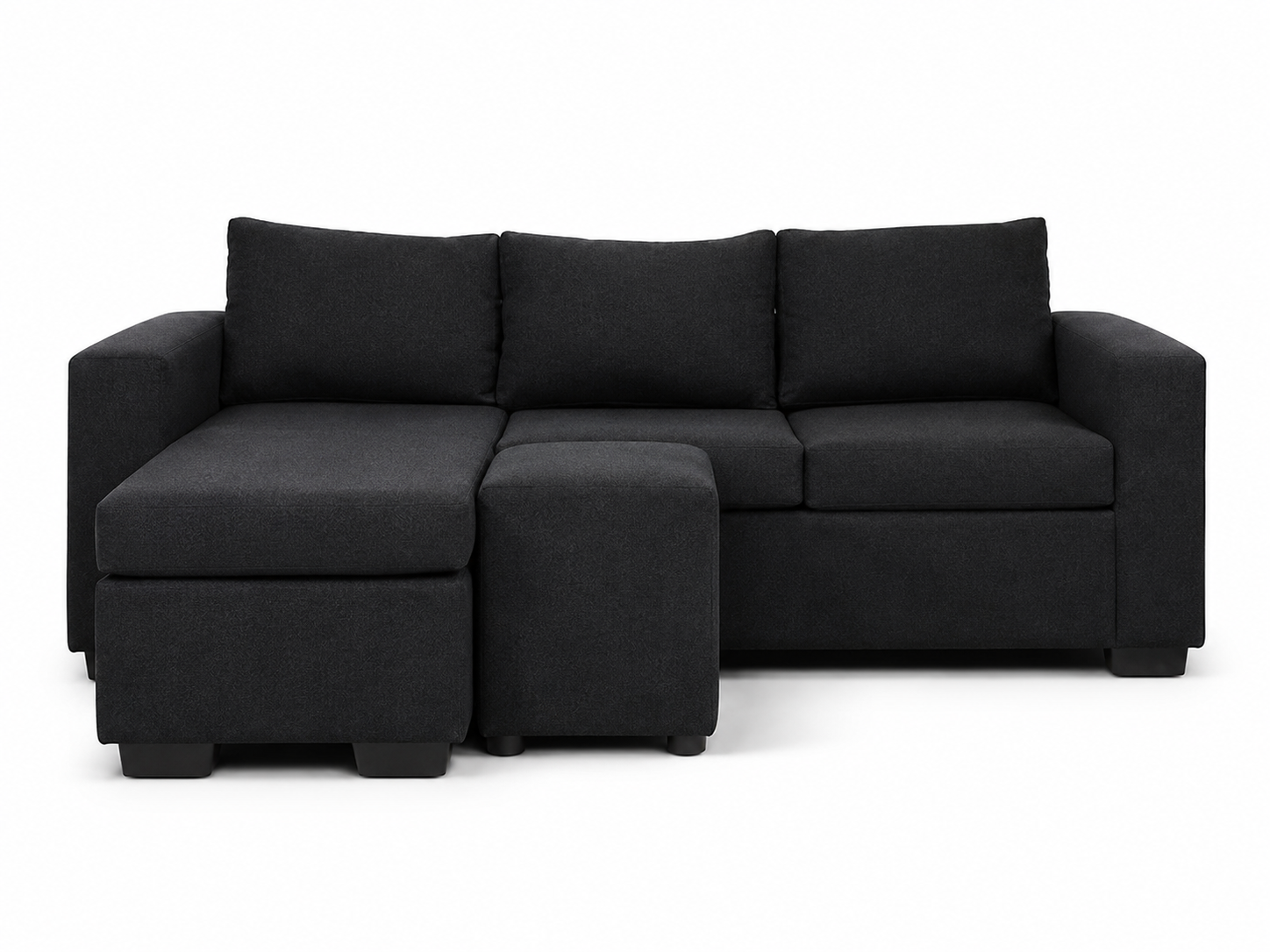 Andre 3 Seater Sofa - Black - Front