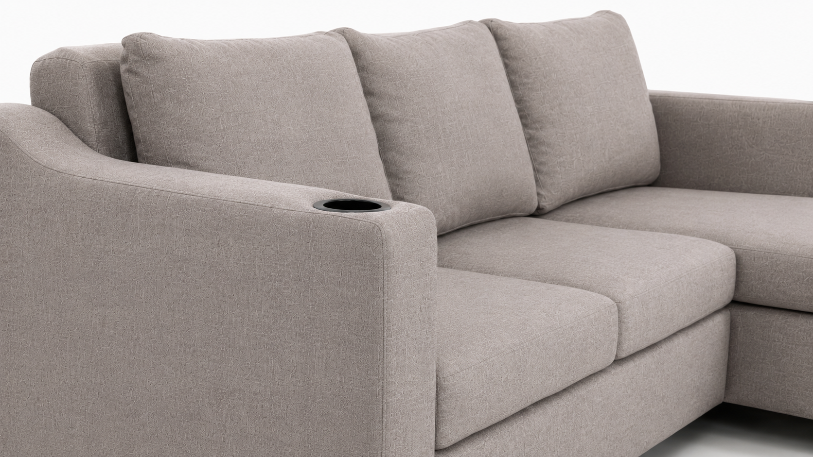 Charlie Corner Couch - Grey - Close up
