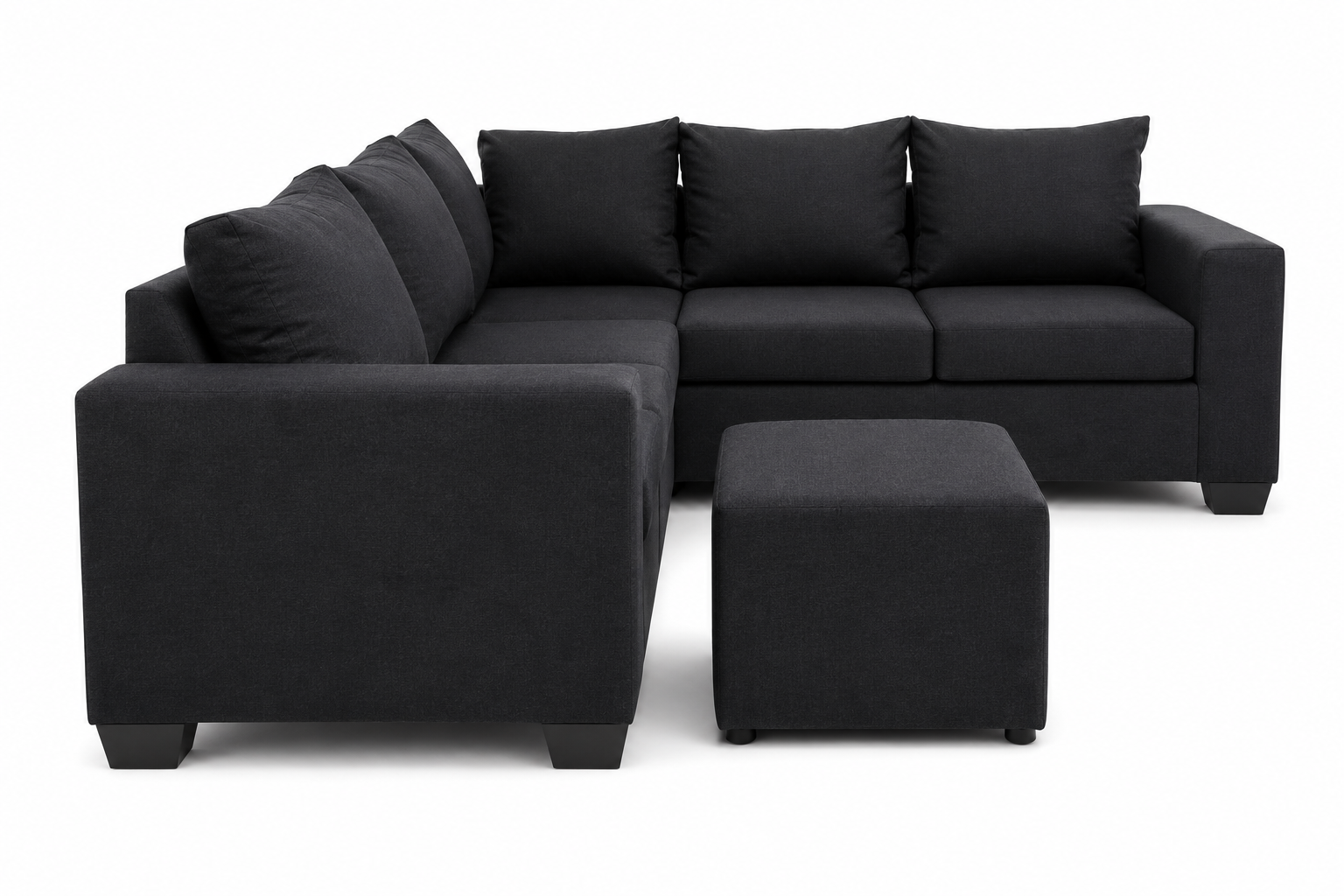 Jenny Corner Sofa - Black - Side view