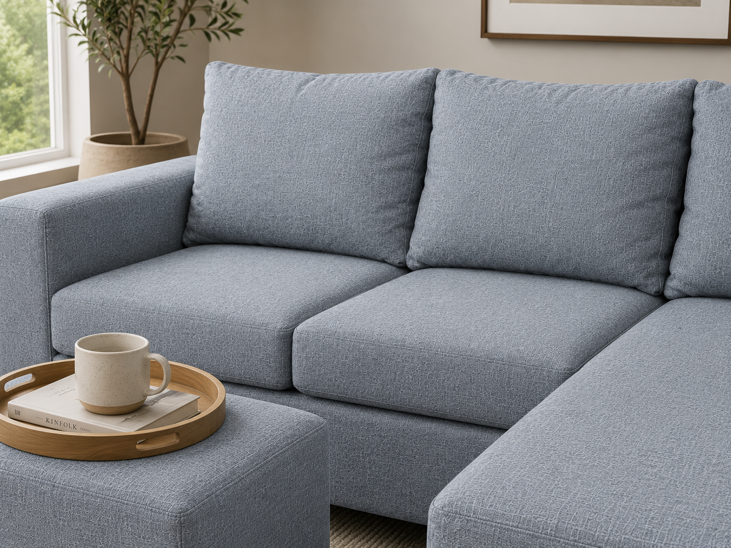 Andre 3 Seater Sofa - Grey - Lifestyle close up