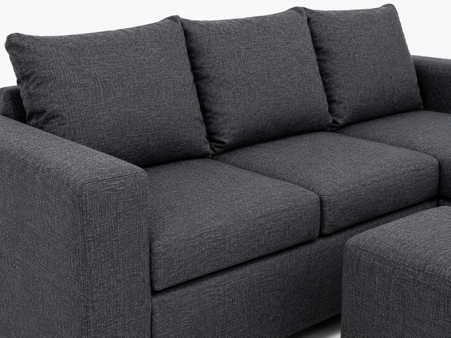 Andre 3 Seater Sofa - Charcoal - Close up