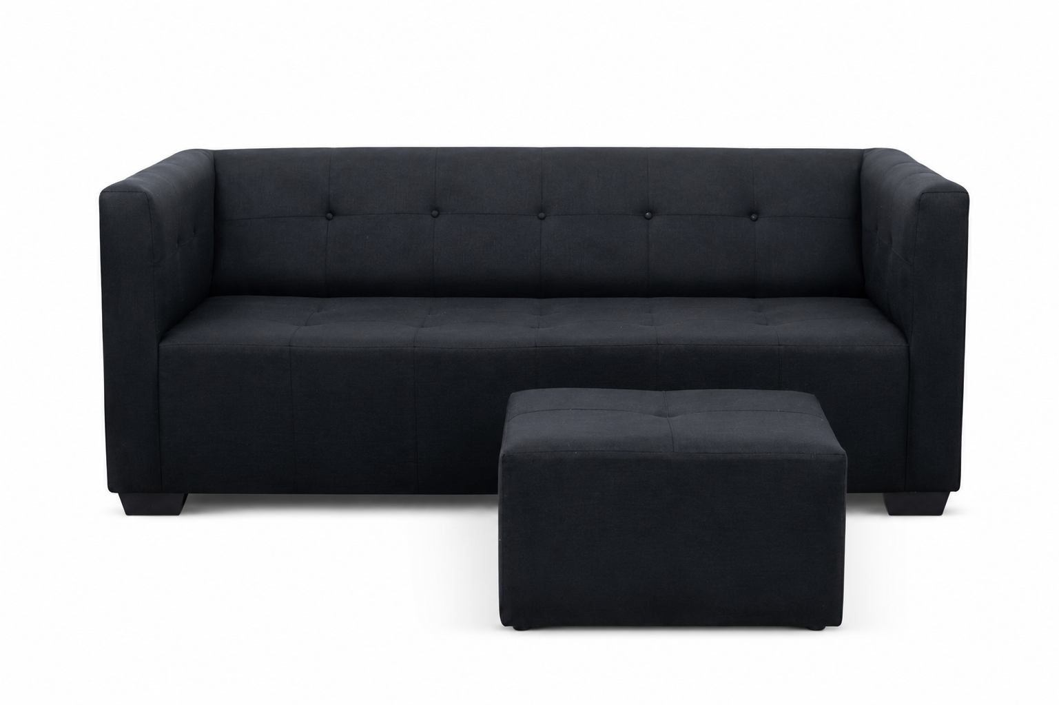 George 3 Seater Sofa - Black - Studio shot