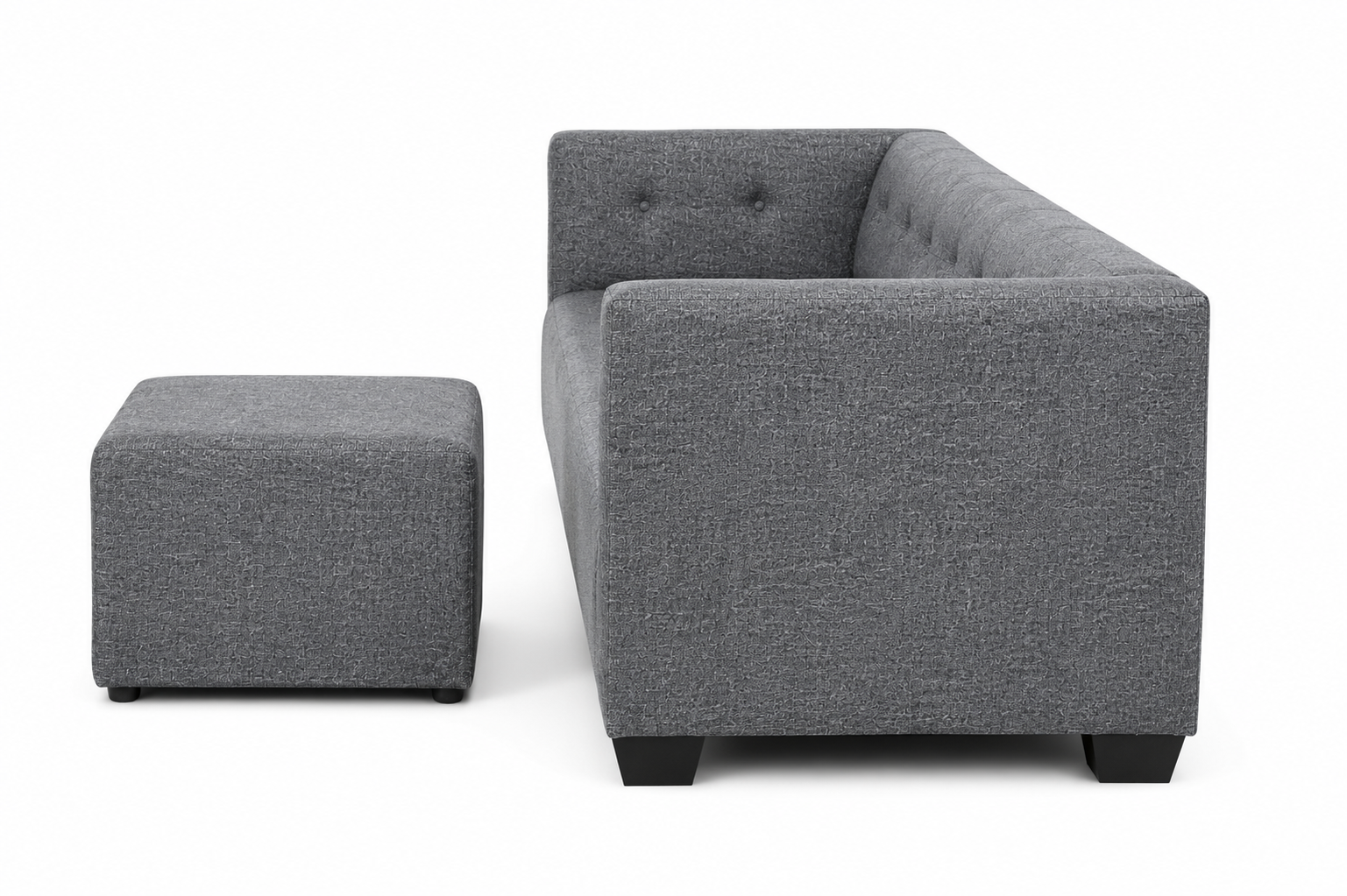 George 3 Seater Sofa - Charcoal - Side view