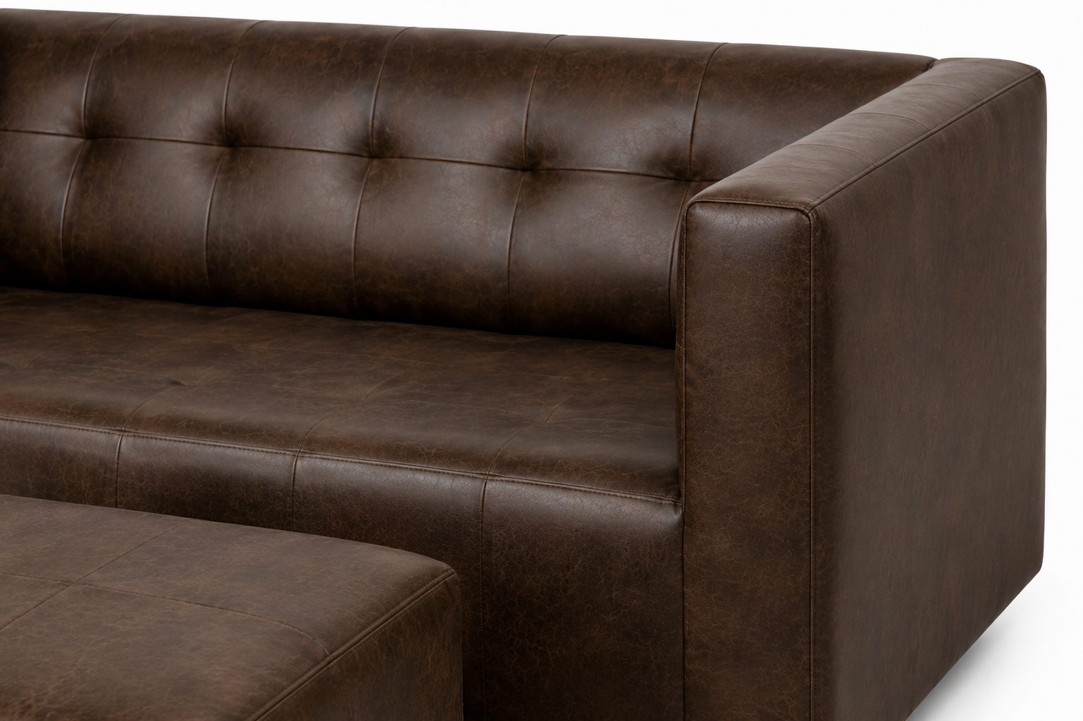 George 3 Seater Sofa - Buffalo Brown - Close up
