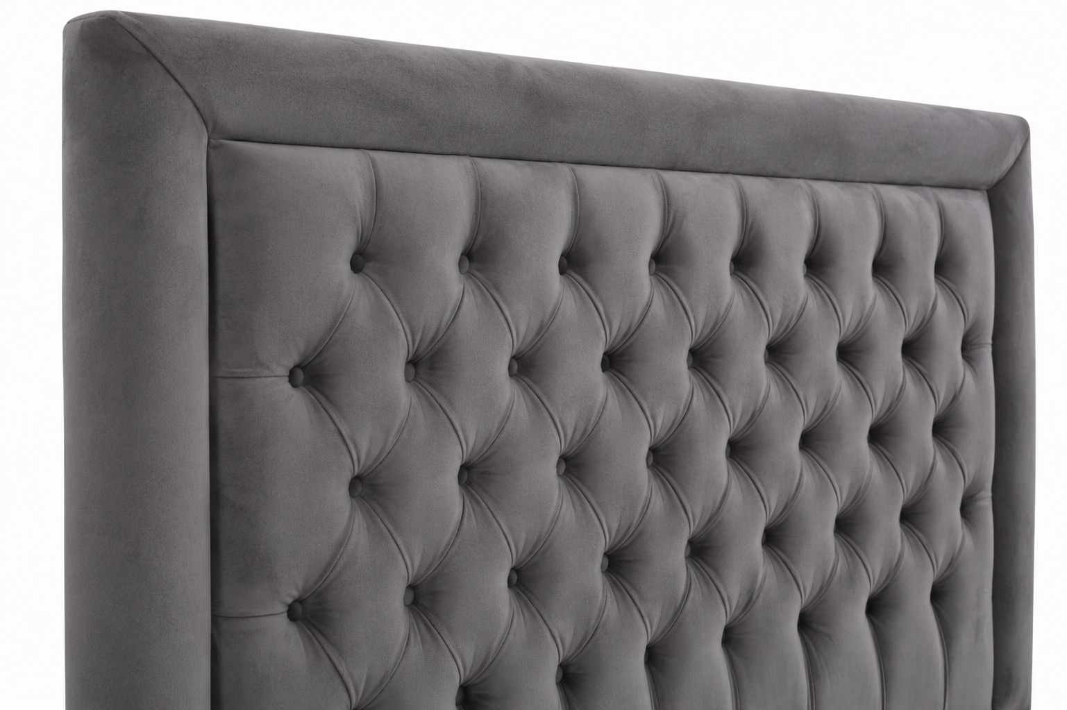Nadine Headboard - Grey Velvet - Close up