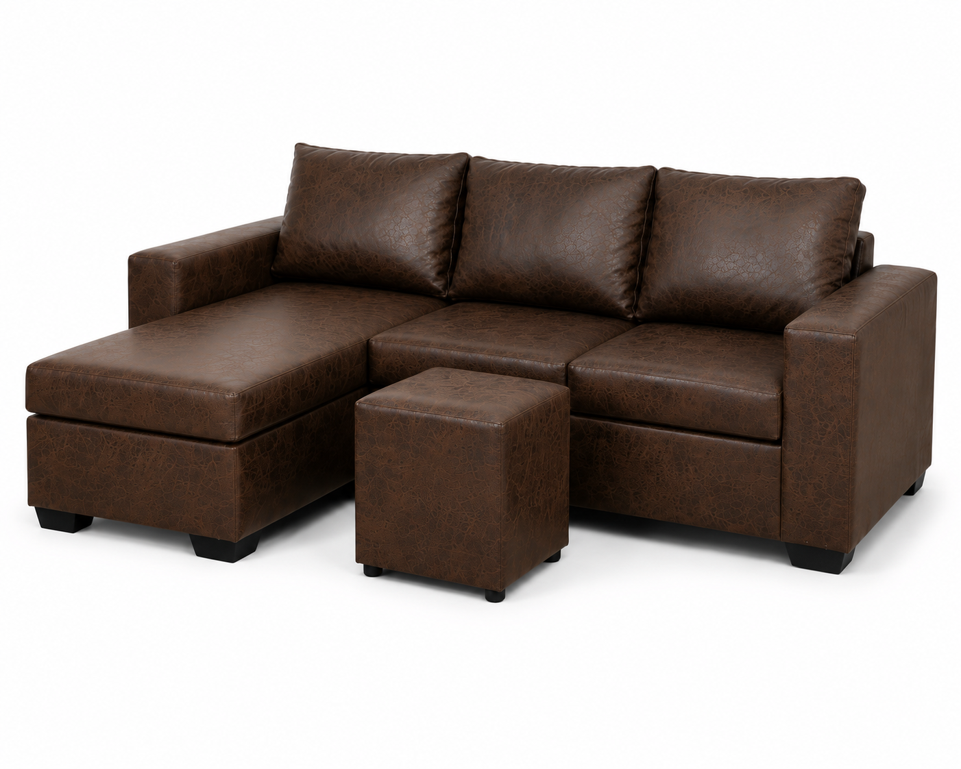 Andre 3 Seater Sofa - Buffalo Brown - Side angle