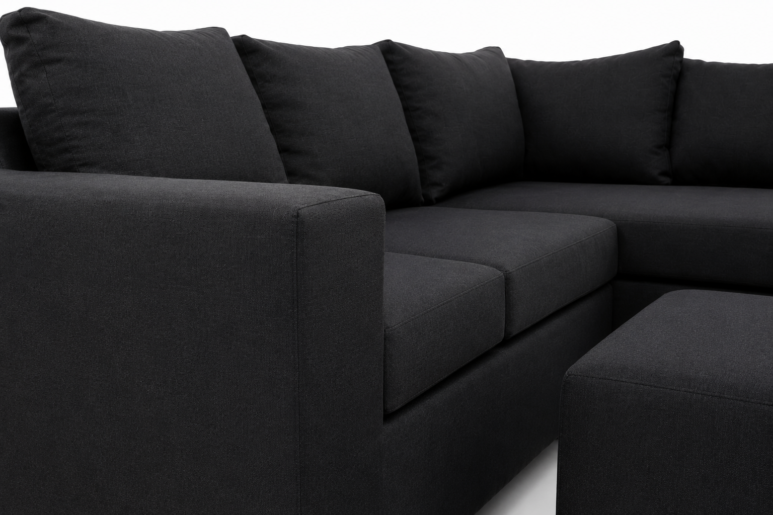 Jenny Corner Sofa - Black - Close up