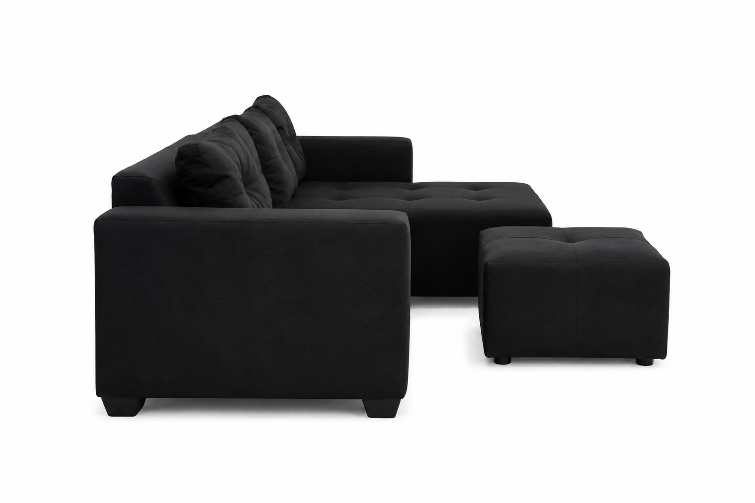 Chelsea Sofa - Left Hand Black - Side view