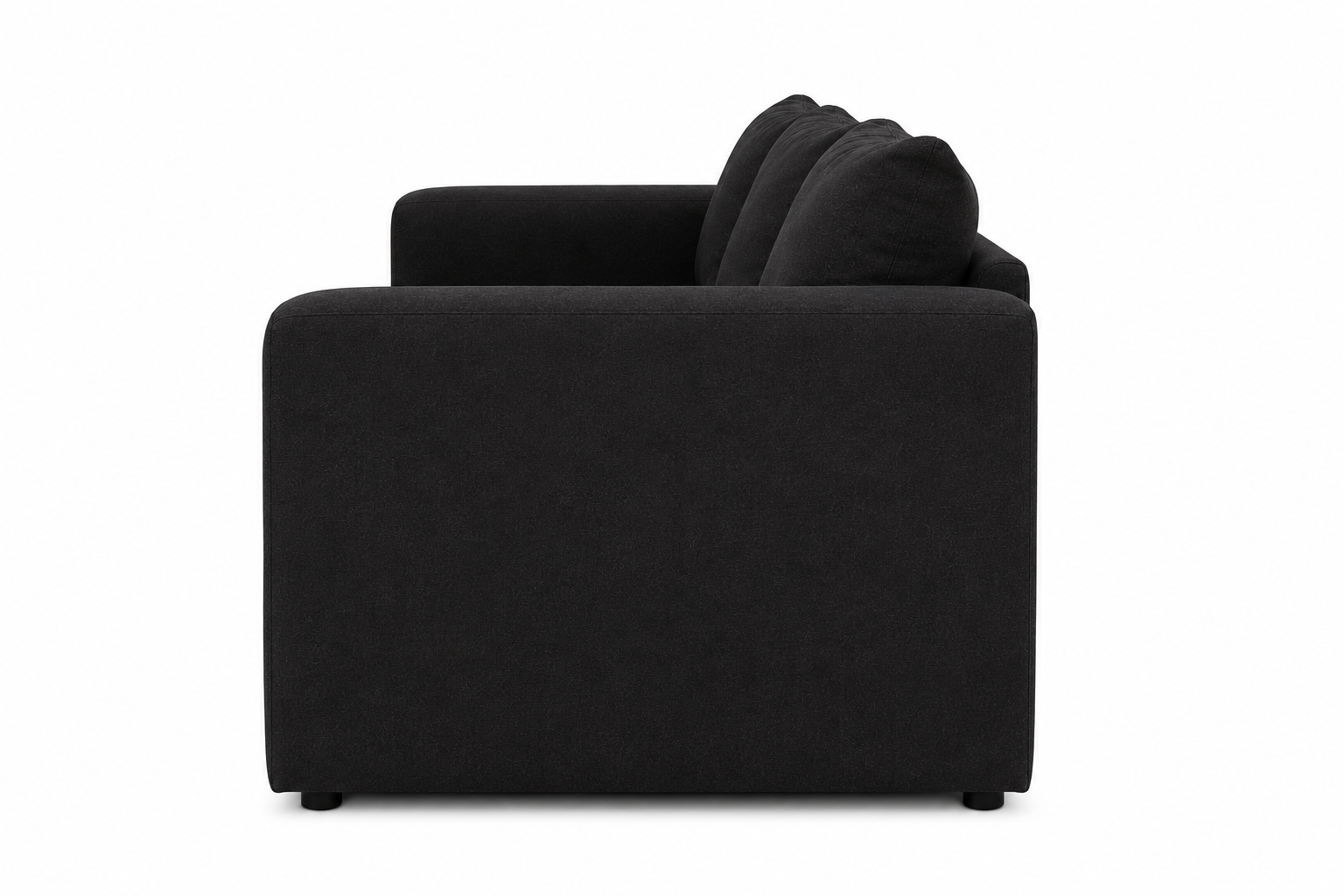 Jody 3 Seater Sofa - Black - Side view