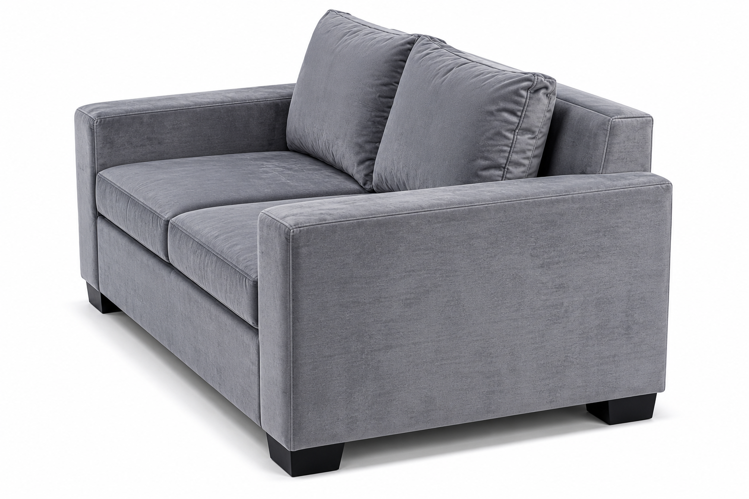Dimension 2 Seater Sofa - Grey Velvet - Side view