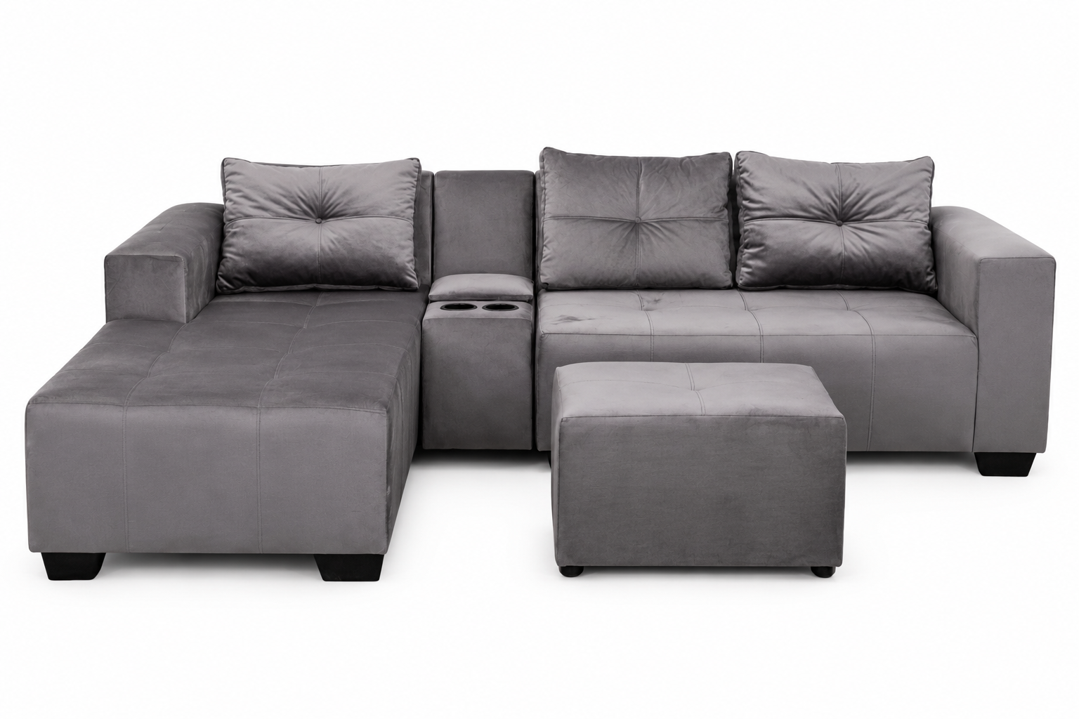 Chelsea Sofa - Left Hand Grey Velvet - Studio shot