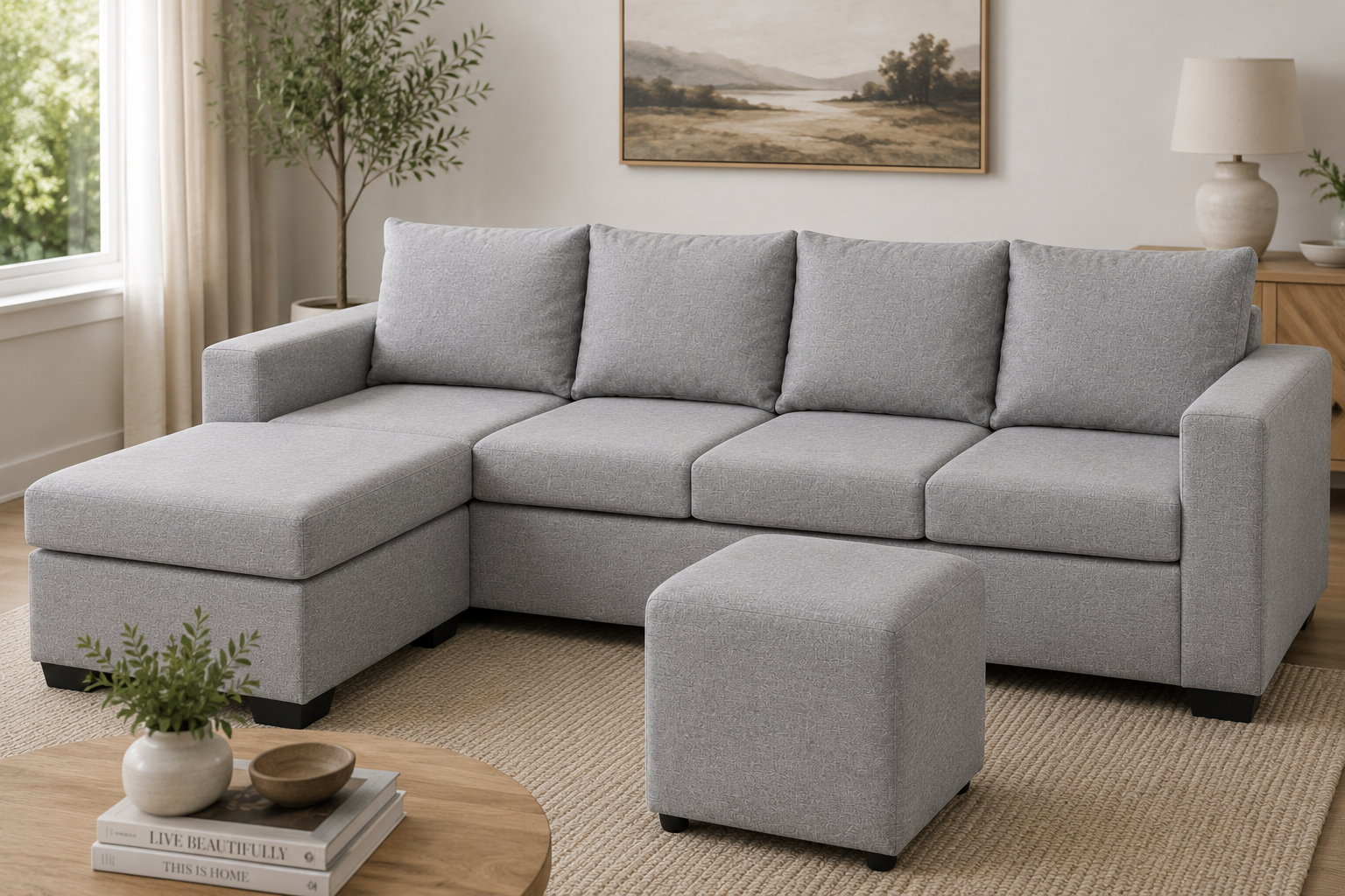 Jojo 4 Seater Sofa - Grey - Lifestyle