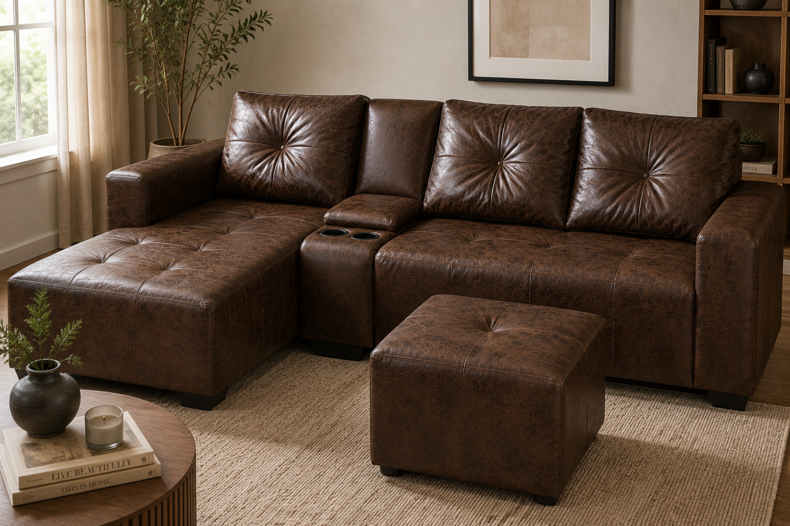 Chelsea Sofa - Left Hand Buffalo Brown - Lifestyle