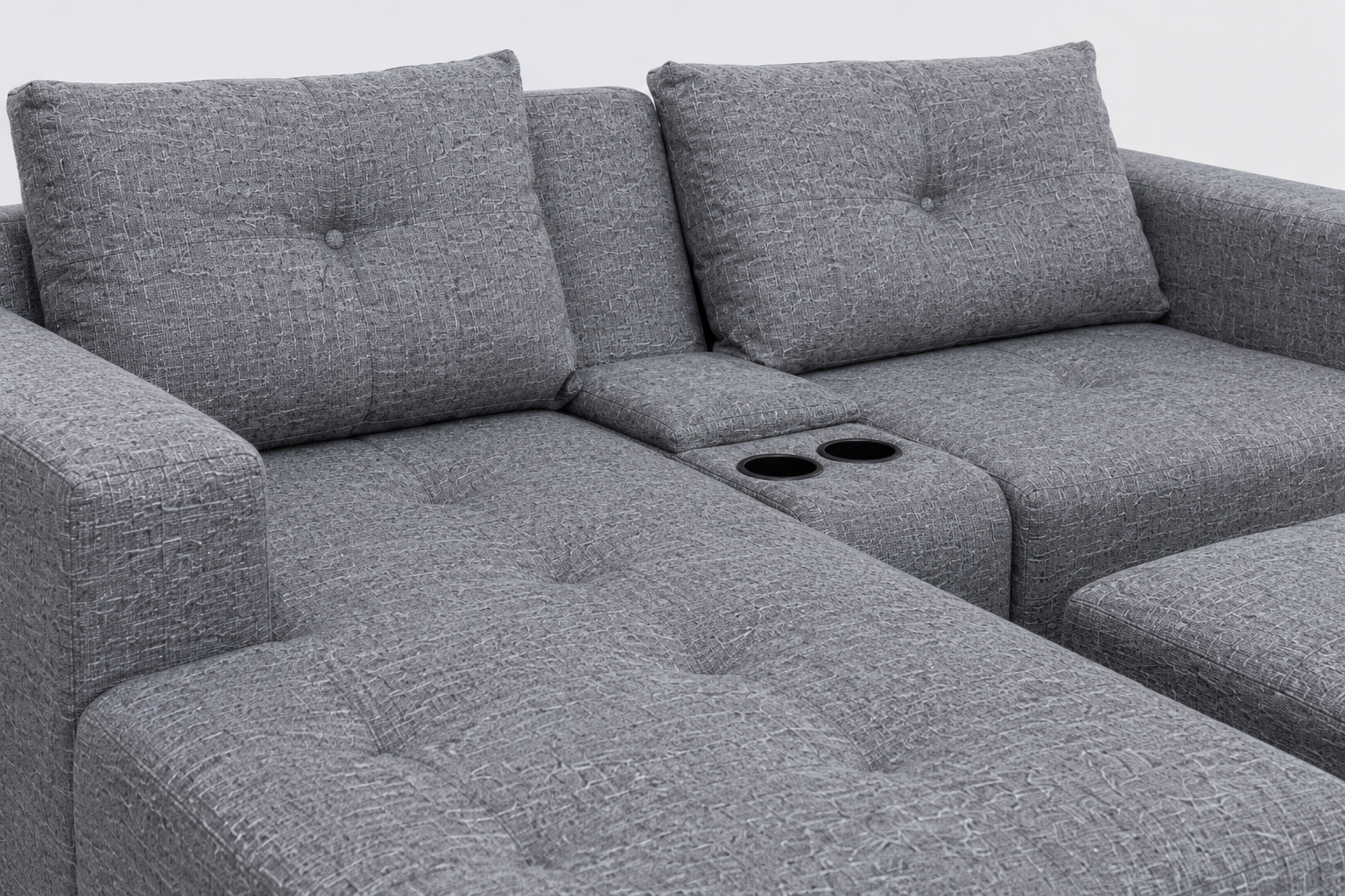 Chelsea Sofa - Left Hand Charcoal - Close up