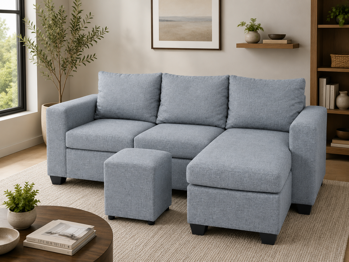 Andre 3 Seater Sofa - Grey - Lifestyle