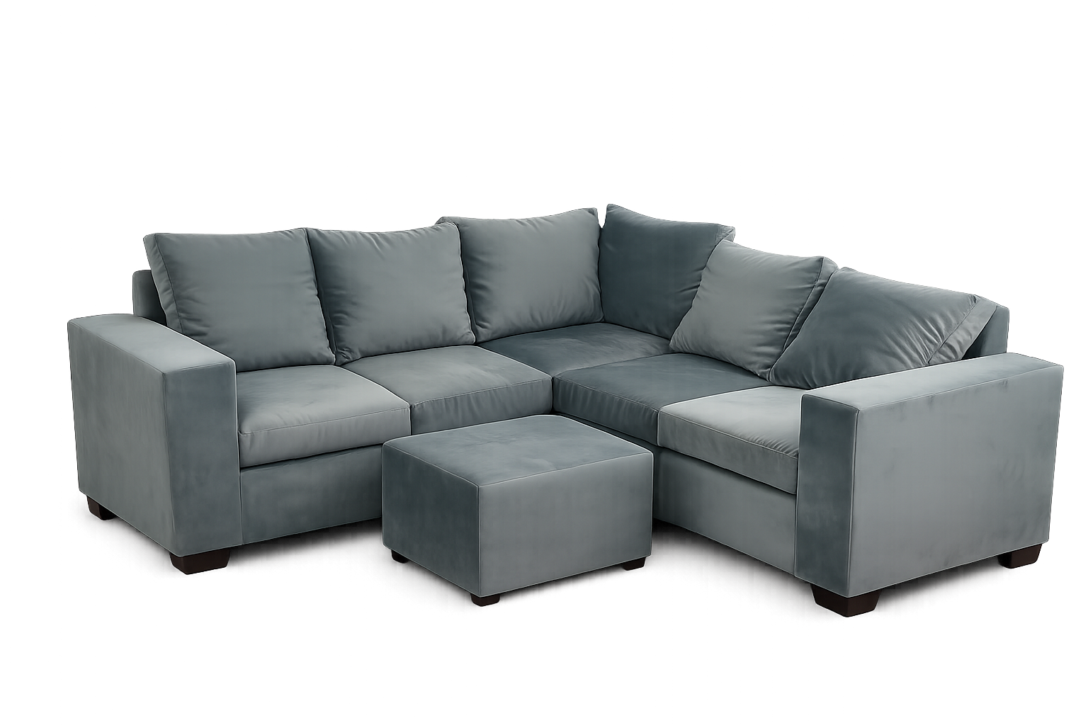 Jenny Corner Sofa - Grey Velvet - Studio shot